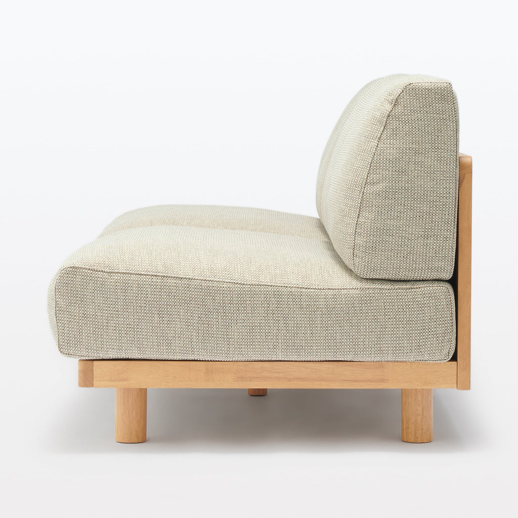 [HD] Spacious Armless Sofa Beige 3 Seater