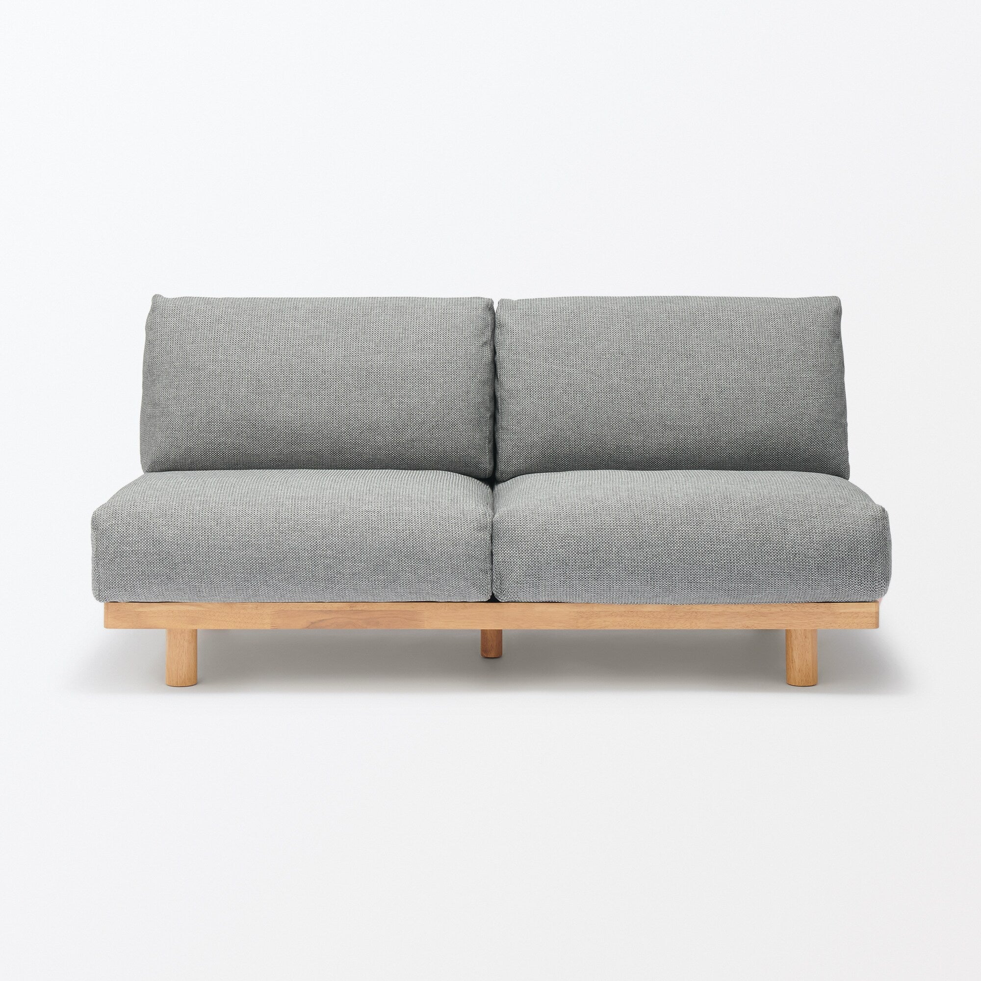[HD] Spacious Armless Sofa Gray 3 Seater Secondary image