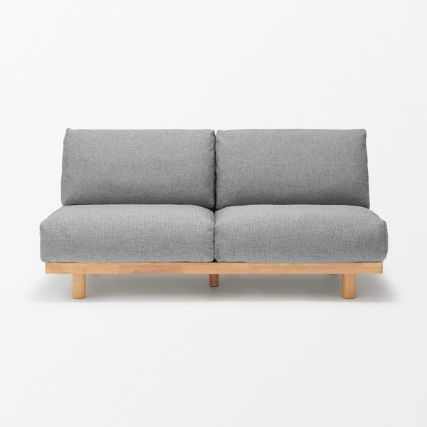 [HD] Spacious Armless Sofa Gray 3 Seater