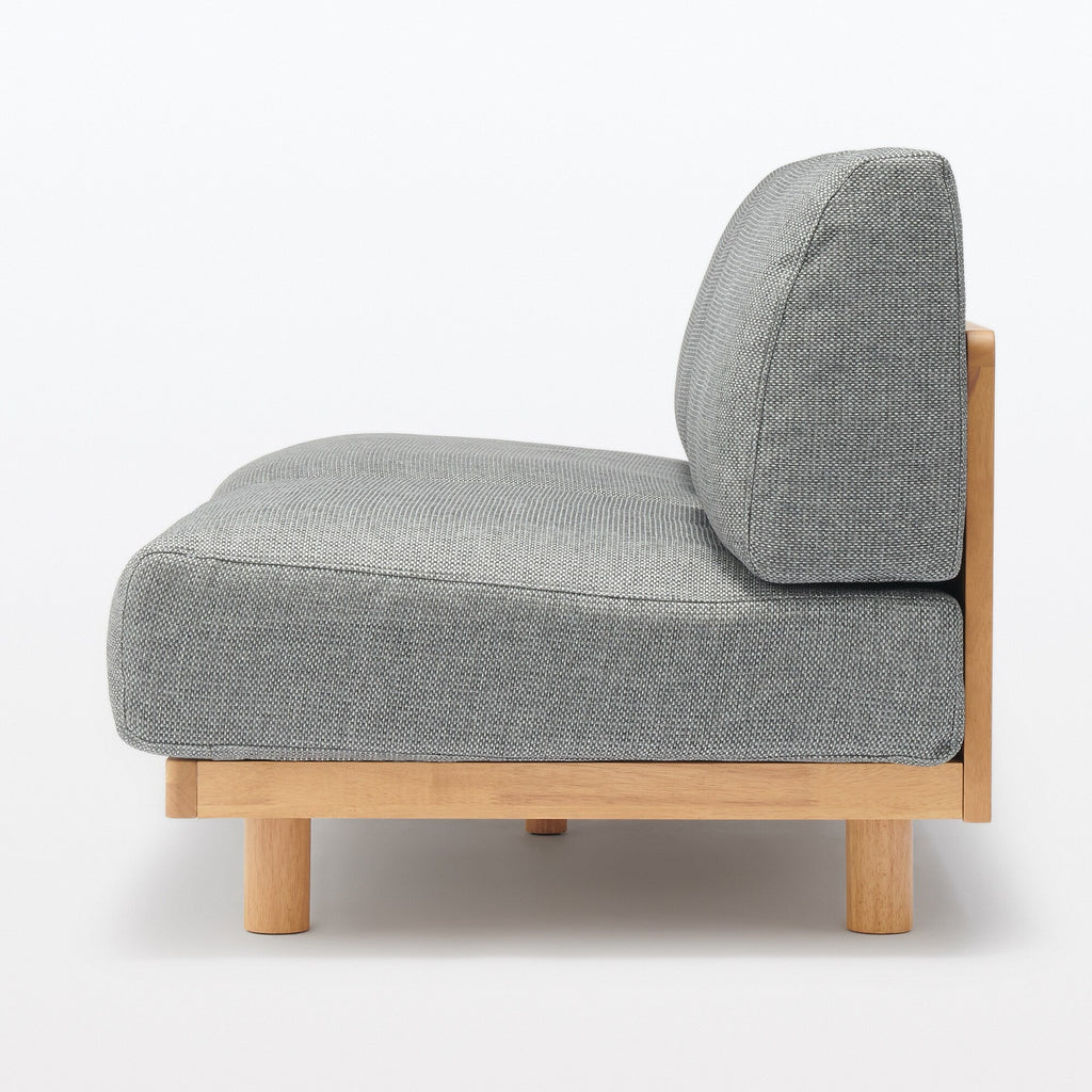 [HD] Spacious Armless Sofa Gray 3 Seater