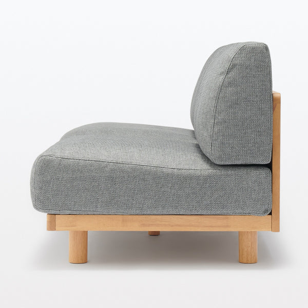 [HD] Spacious Armless Sofa Gray 3 Seater