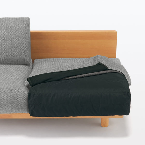 [HD] Spacious Armless Sofa Gray 3 Seater
