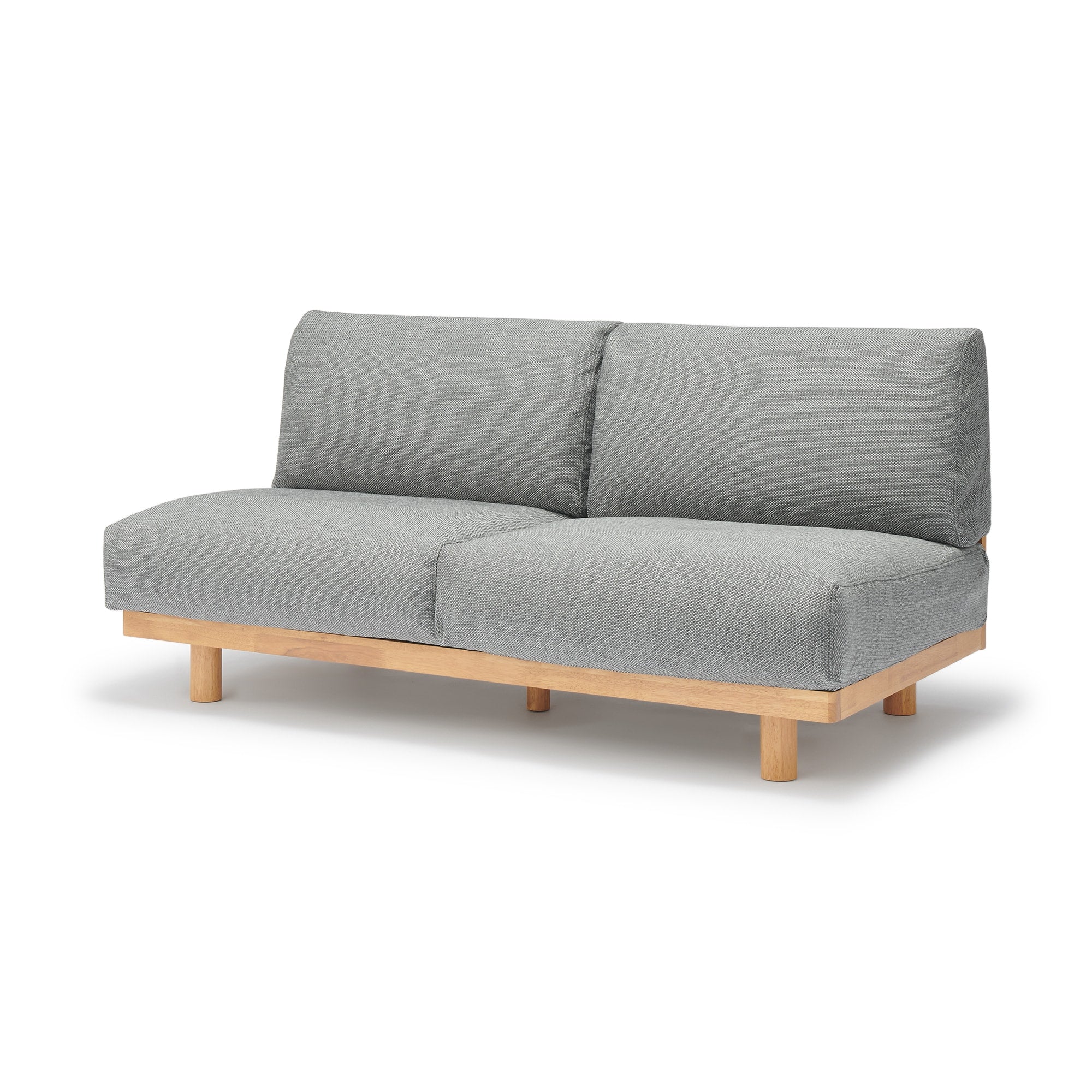 [HD] Spacious Armless Sofa Gray 3 Seater Main image