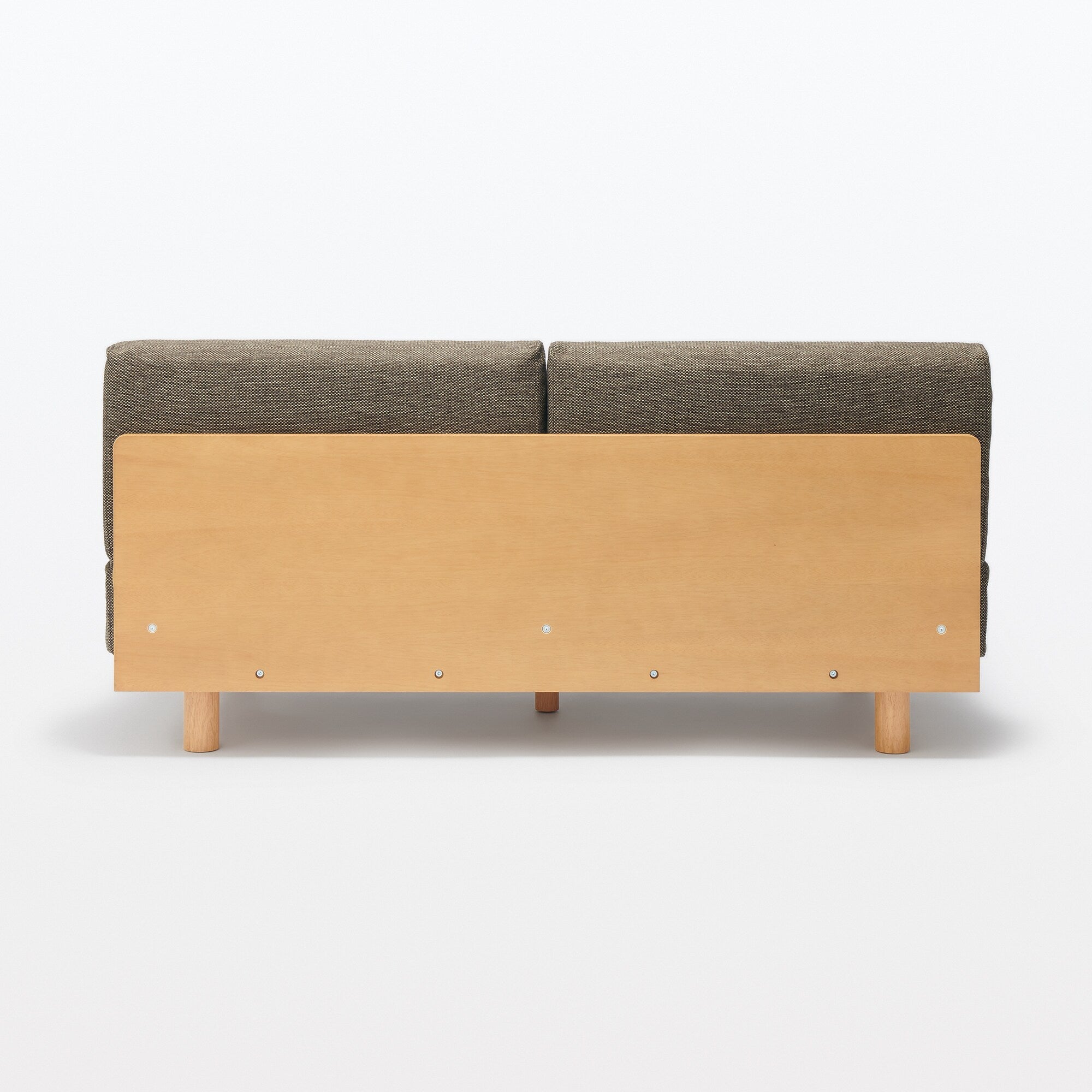 [HD] Spacious Armless Sofa Brown 3 Seater