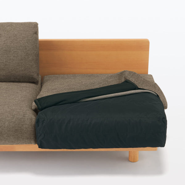[HD] Spacious Armless Sofa Brown 3 Seater