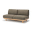 [HD] Spacious Armless Sofa Brown 3 Seater