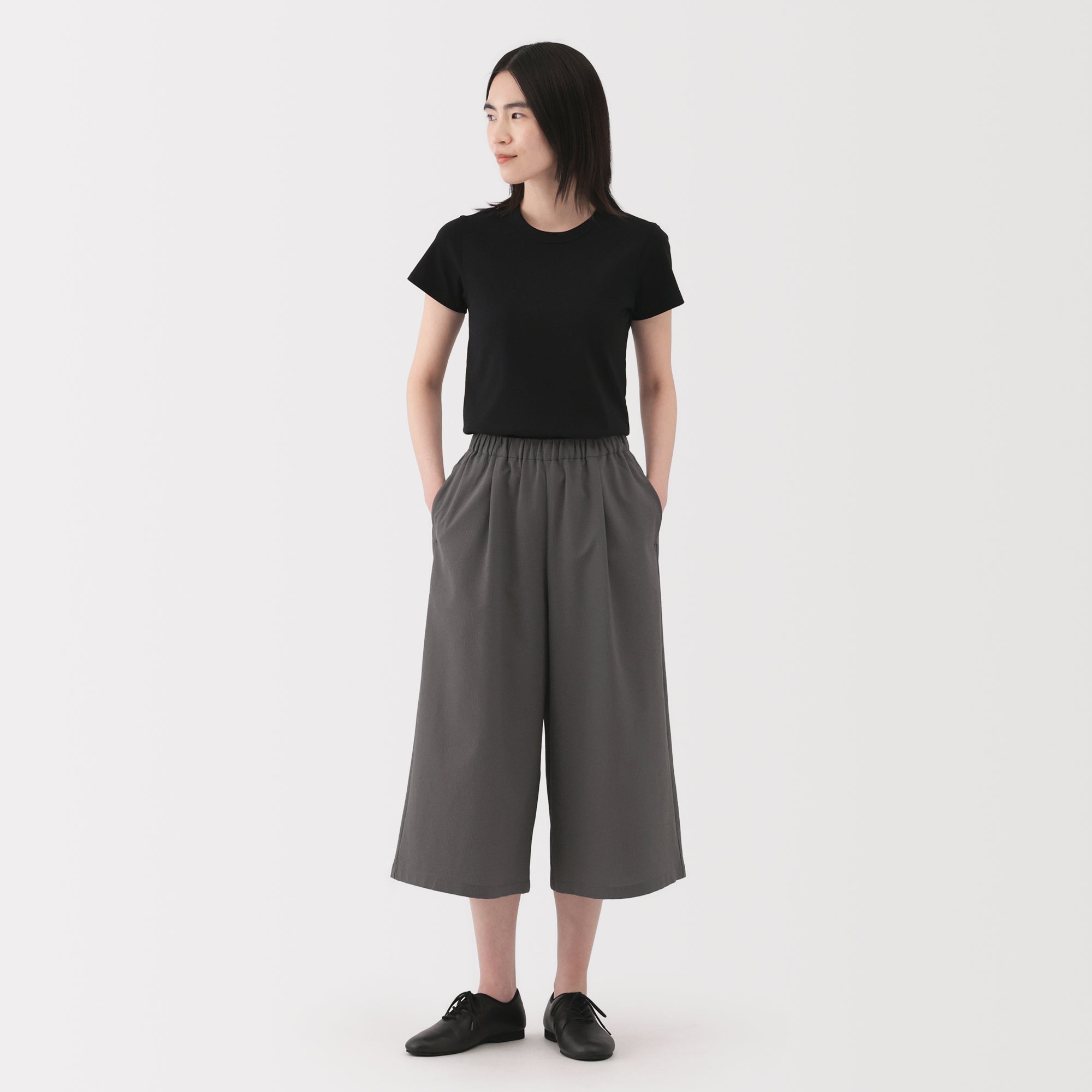 Women's Breathable Seersucker Easy Cropped Pants