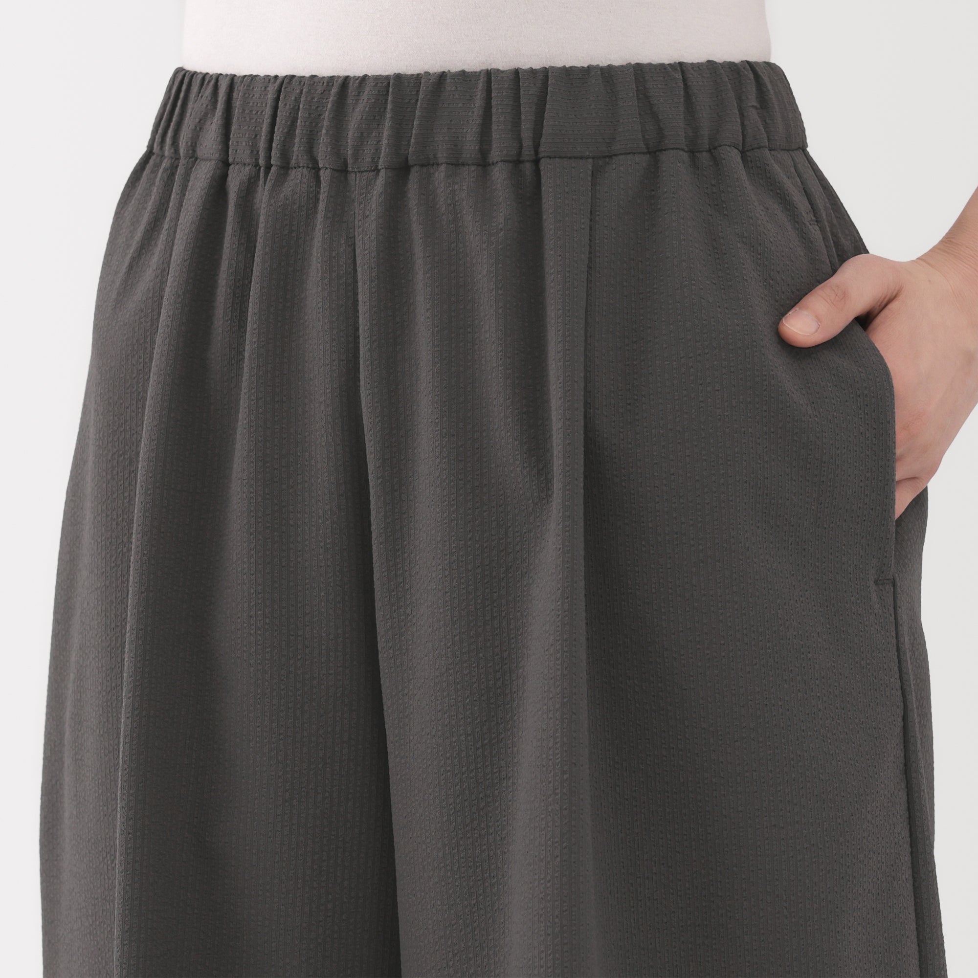Women's Breathable Seersucker Easy Cropped Pants