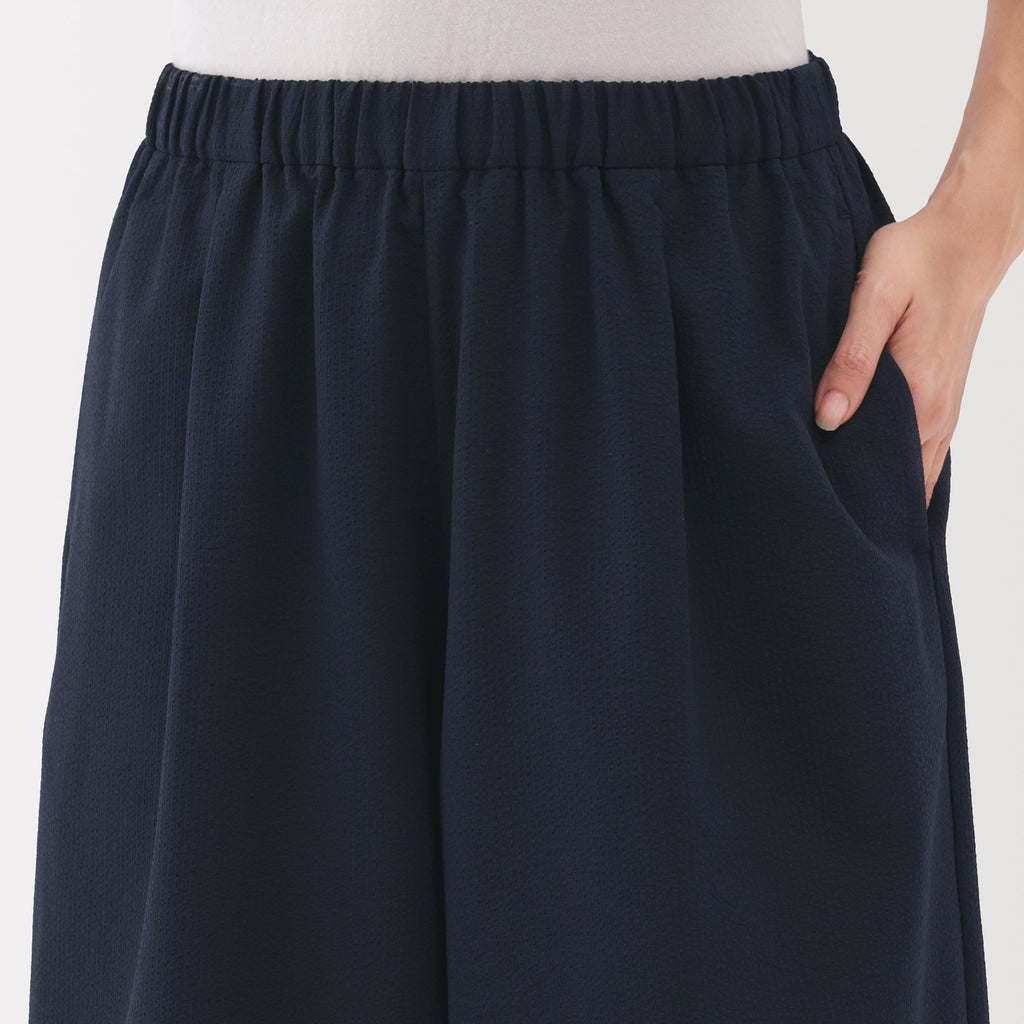 Women's Breathable Seersucker Easy Cropped Pants