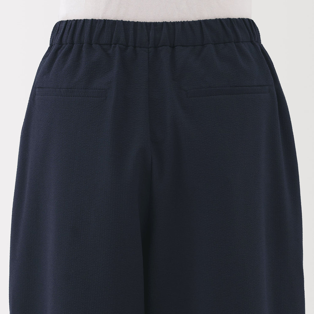 Women's Breathable Seersucker Easy Cropped Pants