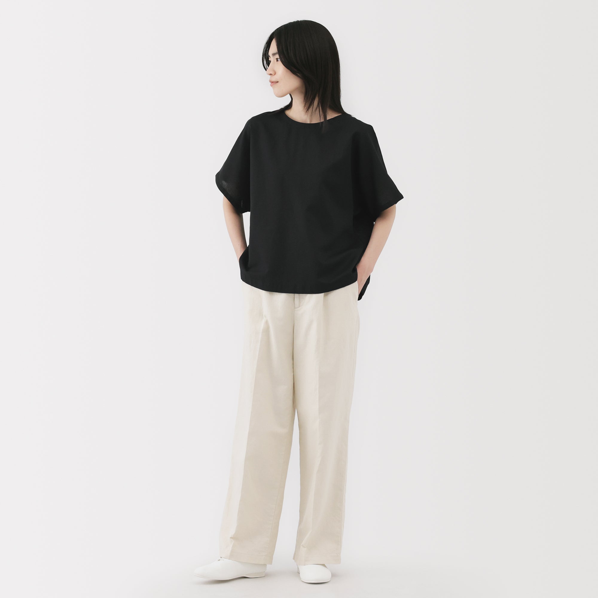 Women's Hemp Cotton Short Sleeve Blouse