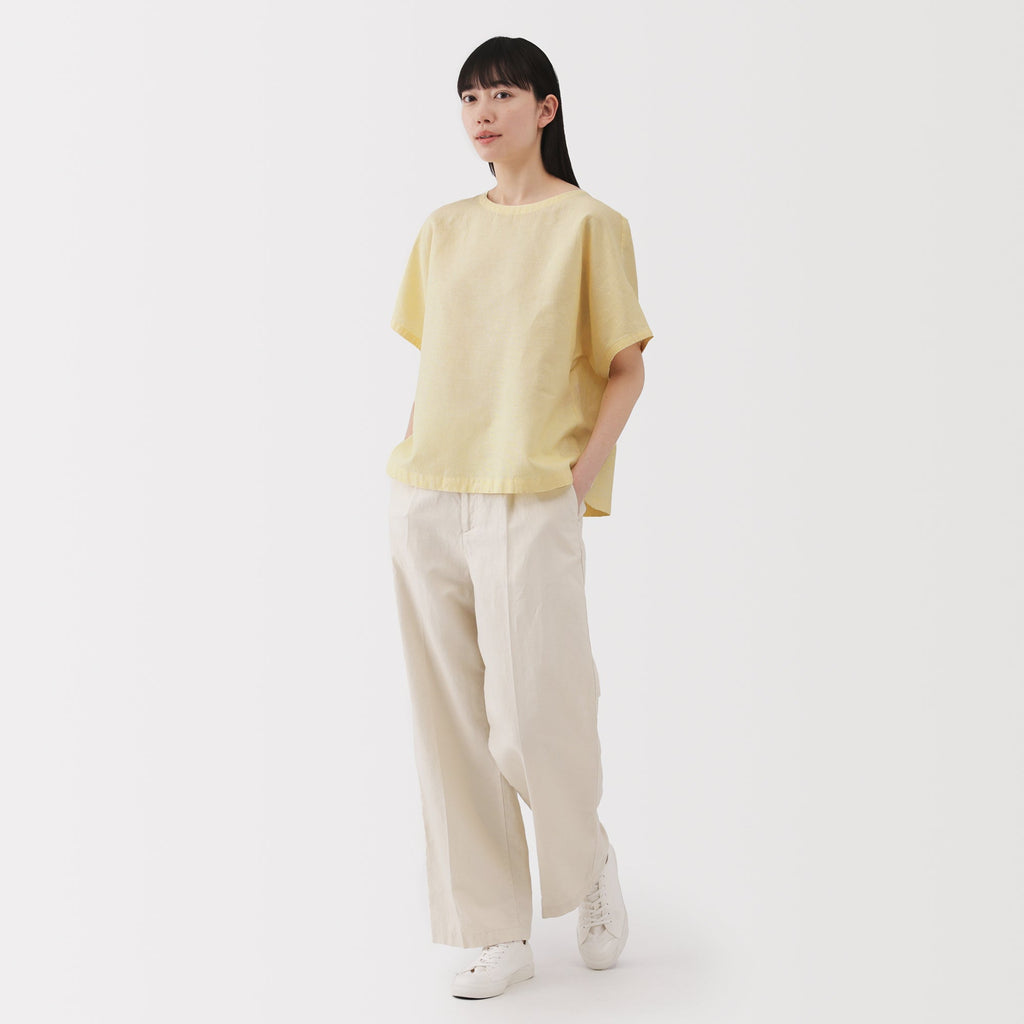 Women's Hemp Cotton Short Sleeve Blouse