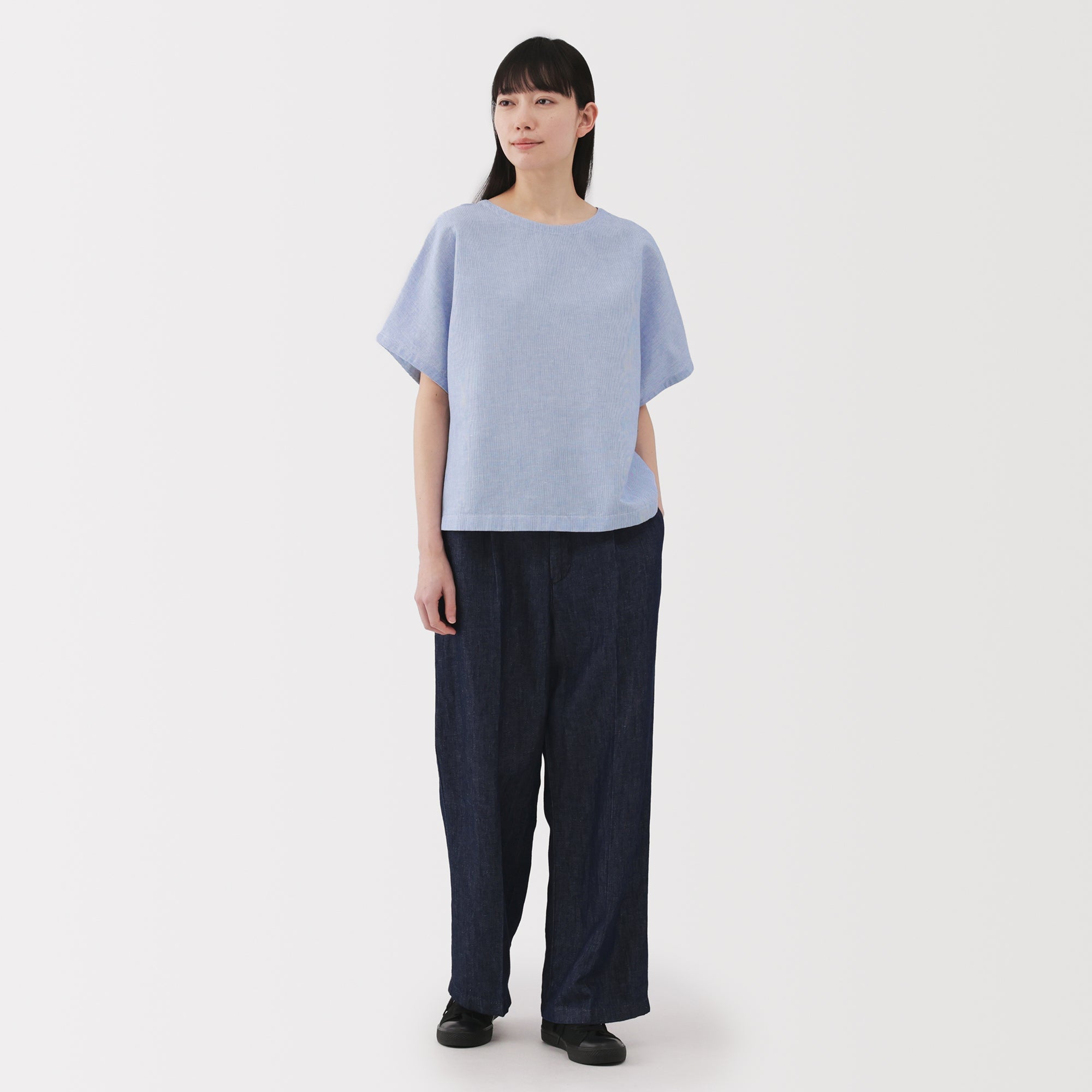 Women's Hemp Cotton Short Sleeve Blouse