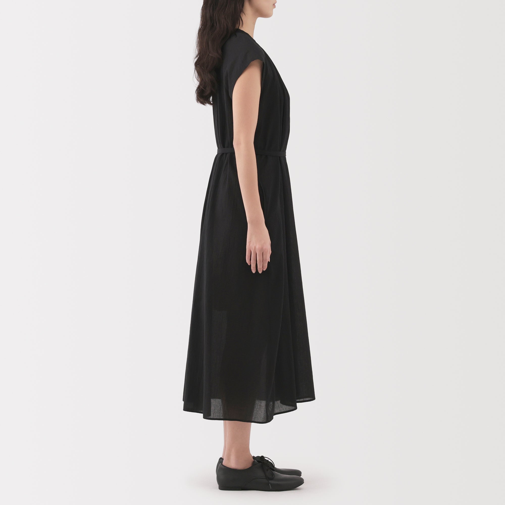 Women's High Twisted Veil French Sleeve Patterned Dress