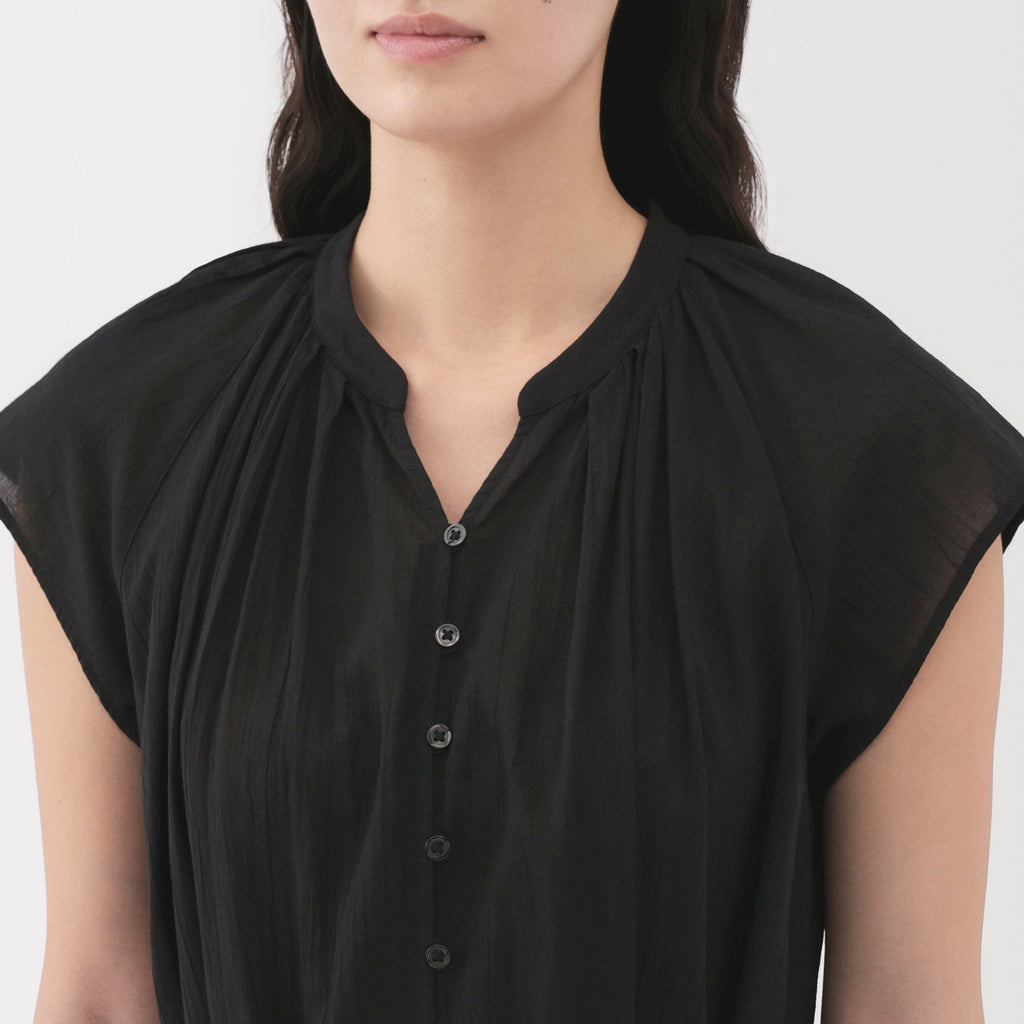 Women's High Twisted Veil French Sleeve Patterned Dress