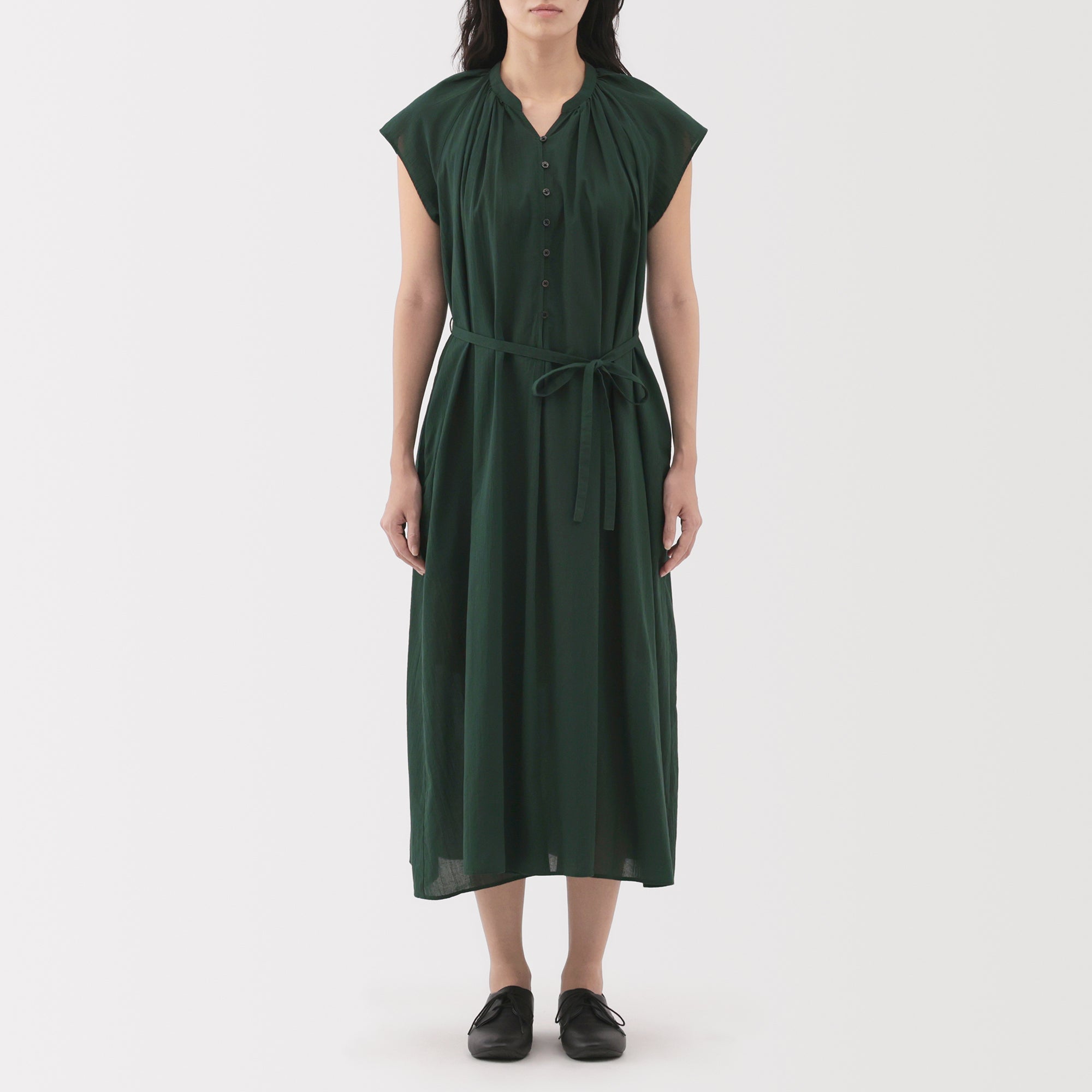 Women's High Twisted Veil French Sleeve Patterned Dress