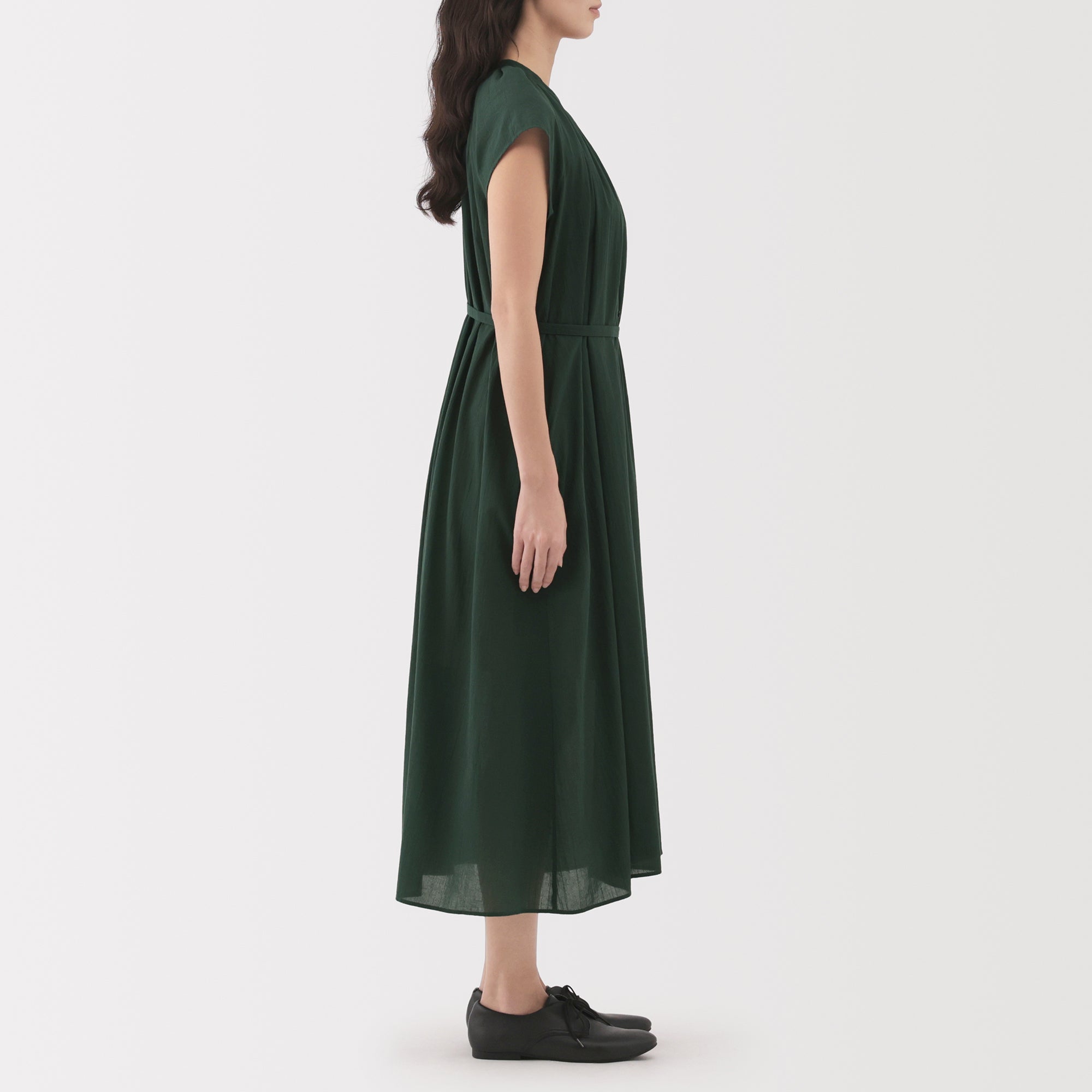 Women's High Twisted Veil French Sleeve Patterned Dress