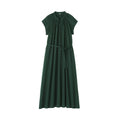 Women's High Twisted Veil French Sleeve Patterned Dress