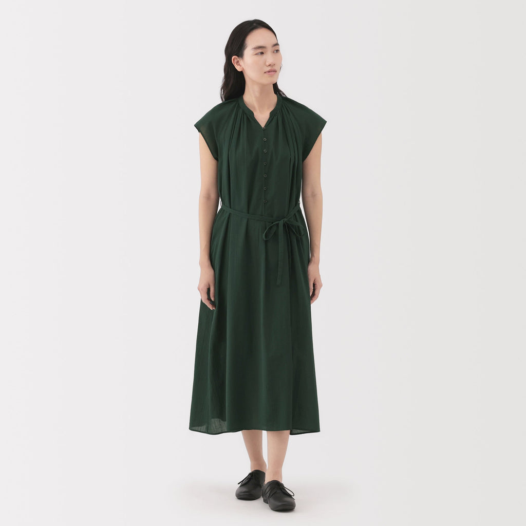Women's High Twisted Veil French Sleeve Patterned Dress