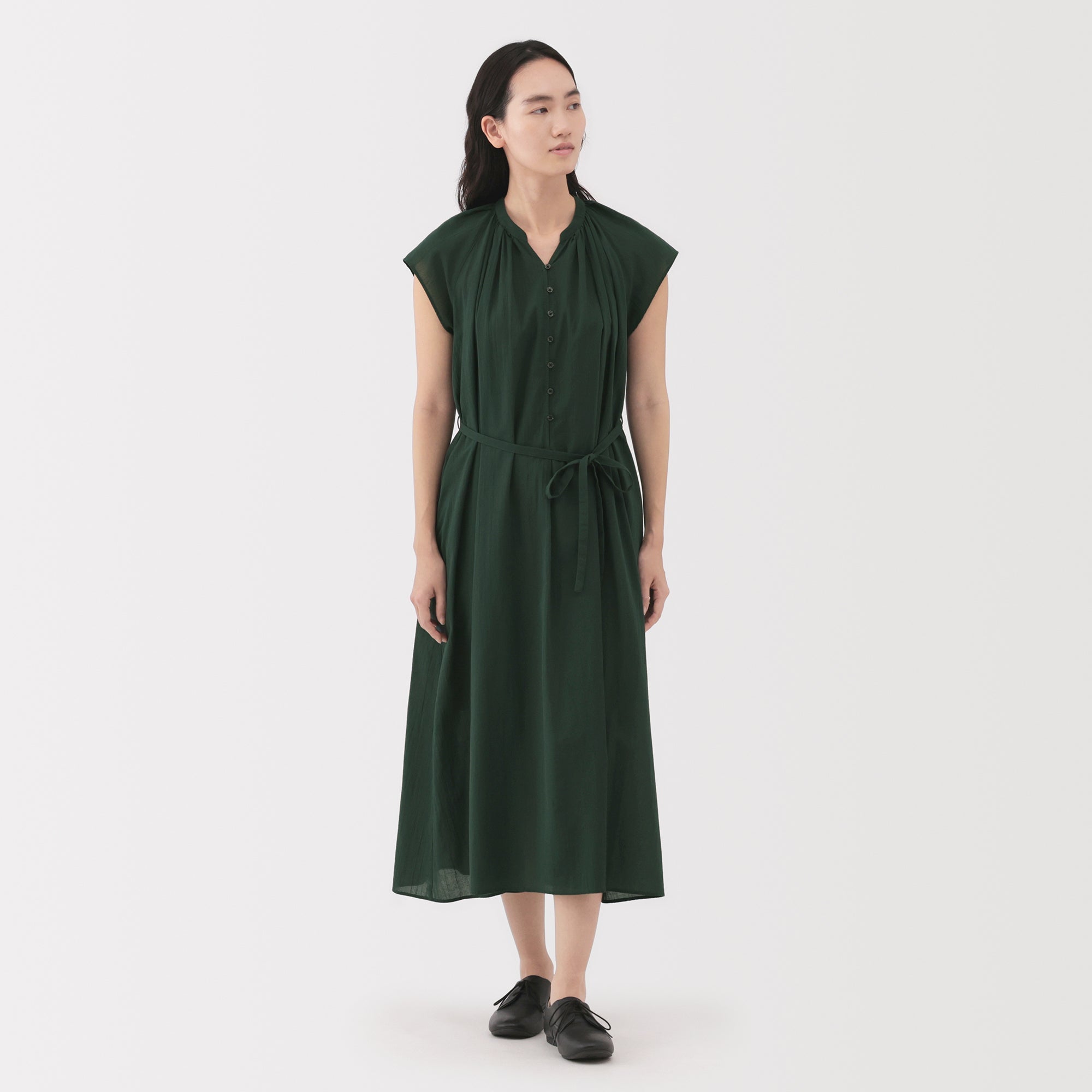 Women's High Twisted Veil French Sleeve Patterned Dress