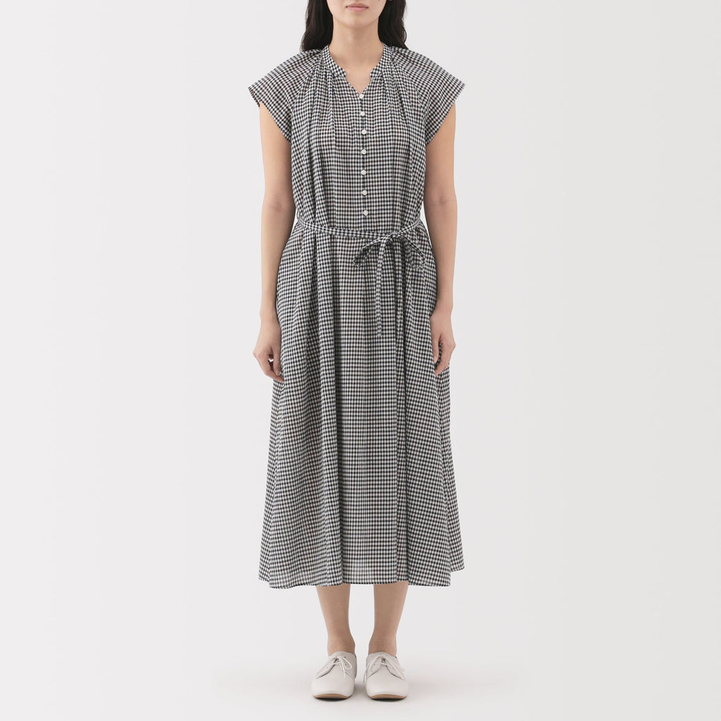 Women's High Twisted Veil French Sleeve Patterned Dress