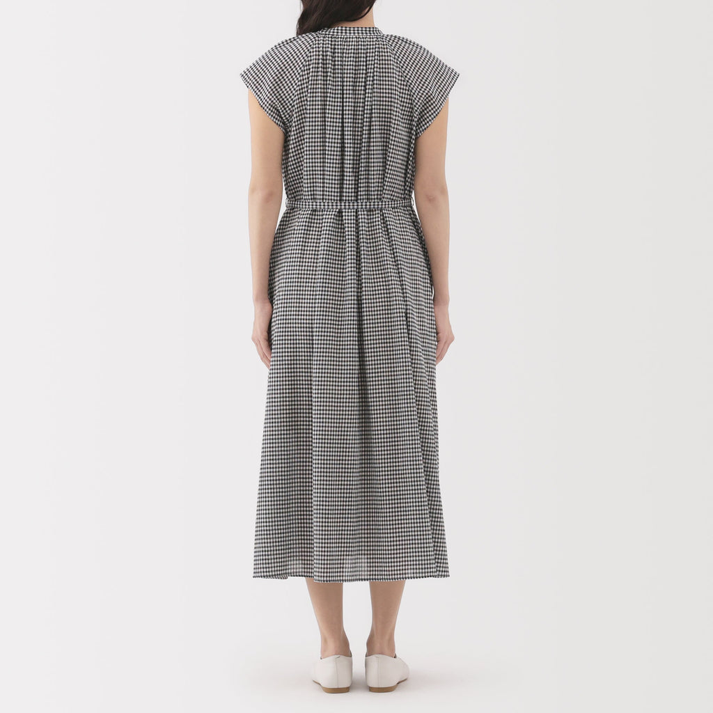 Women's High Twisted Veil French Sleeve Patterned Dress