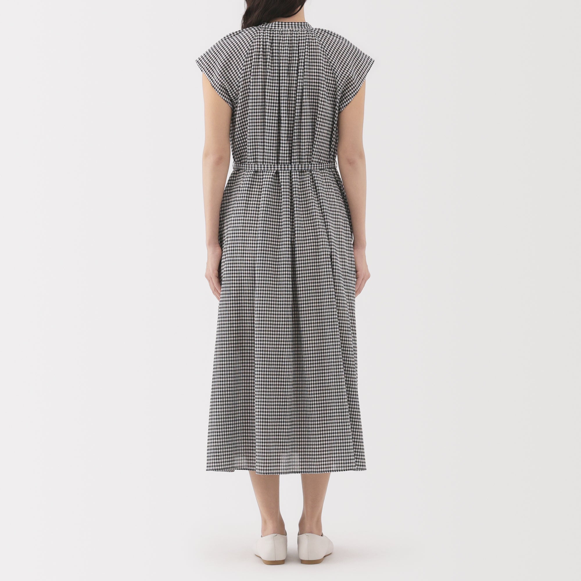 Women's High Twisted Veil French Sleeve Patterned Dress