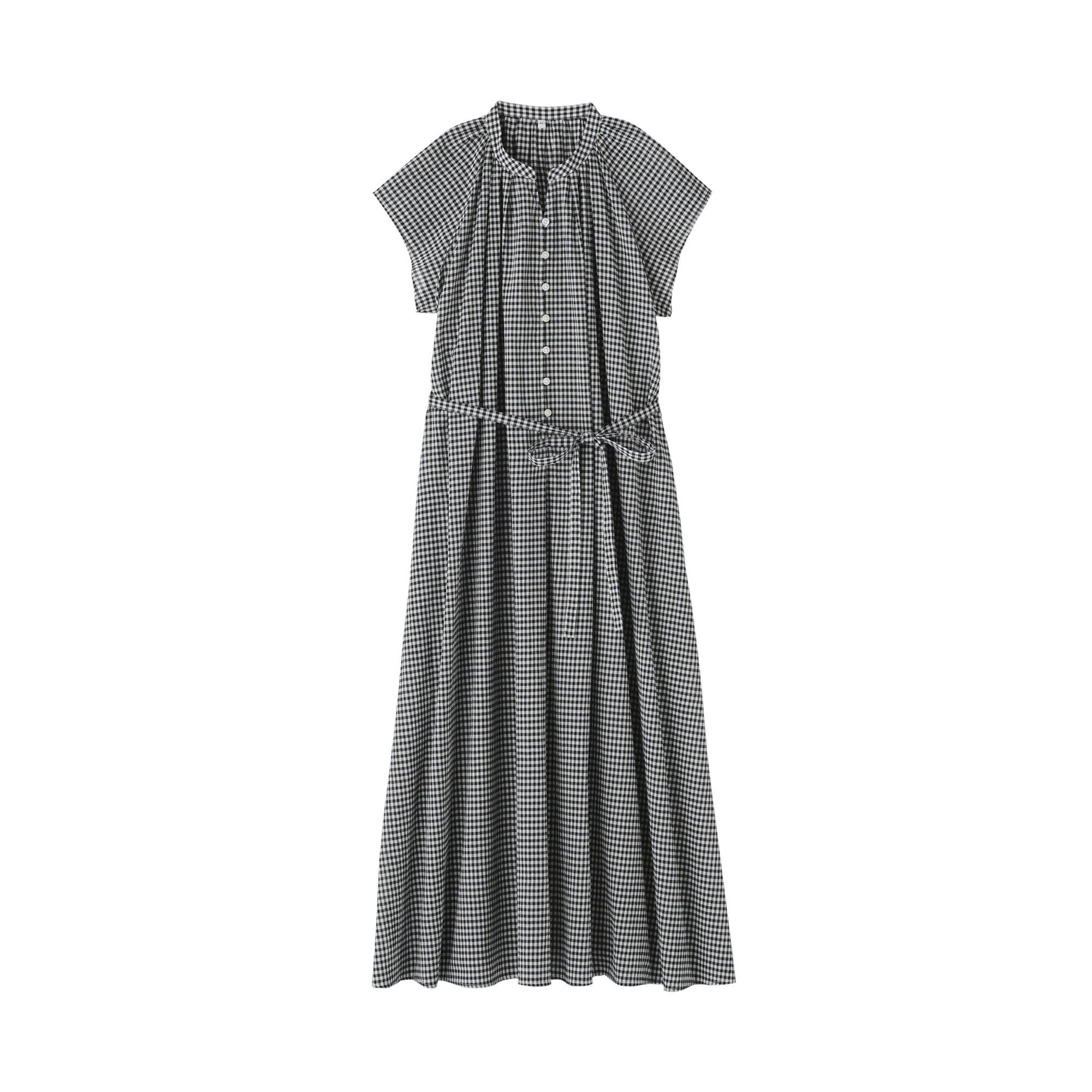 Women's High Twisted Veil French Sleeve Patterned Dress