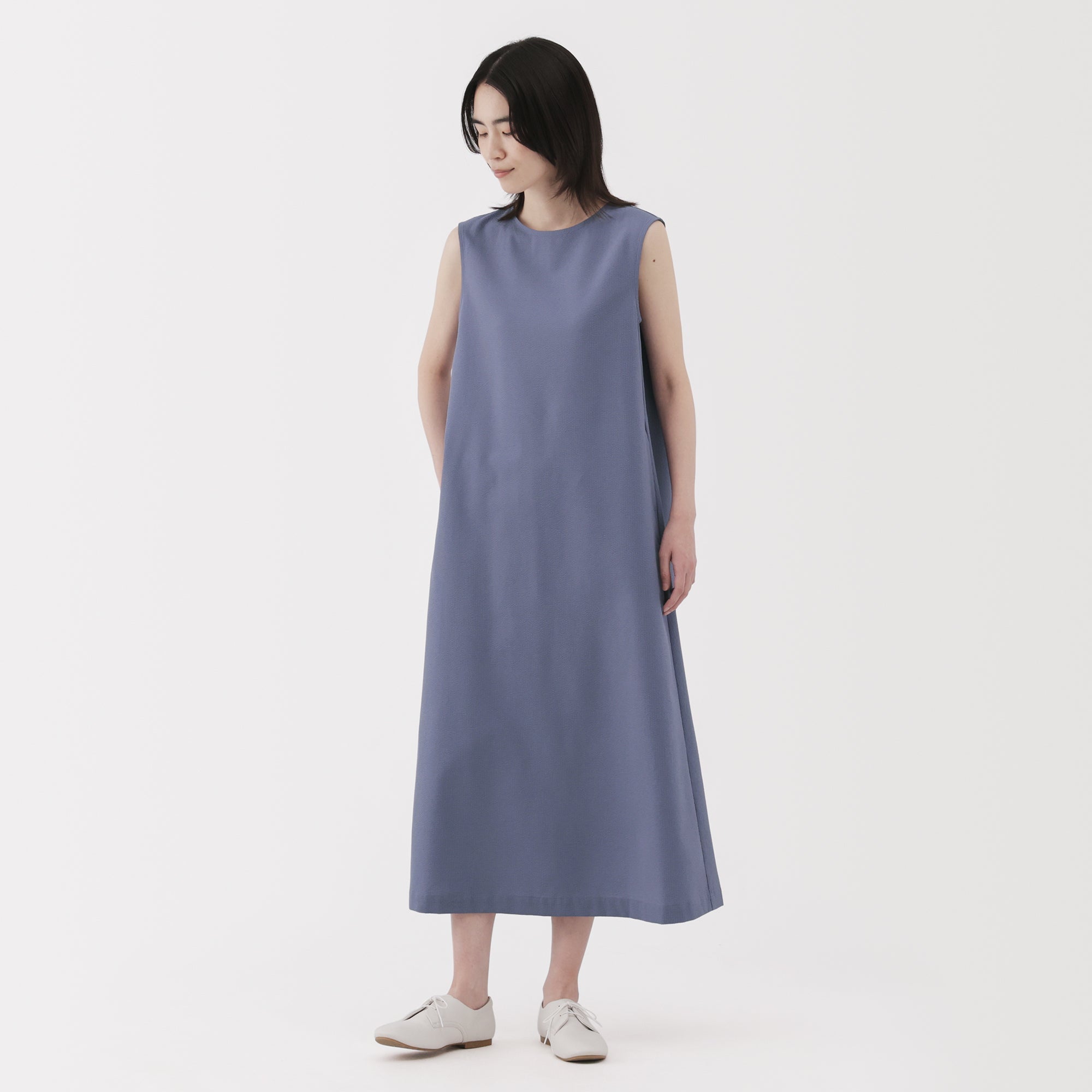 Women's Breathable Seersucker Sleeveless Dress