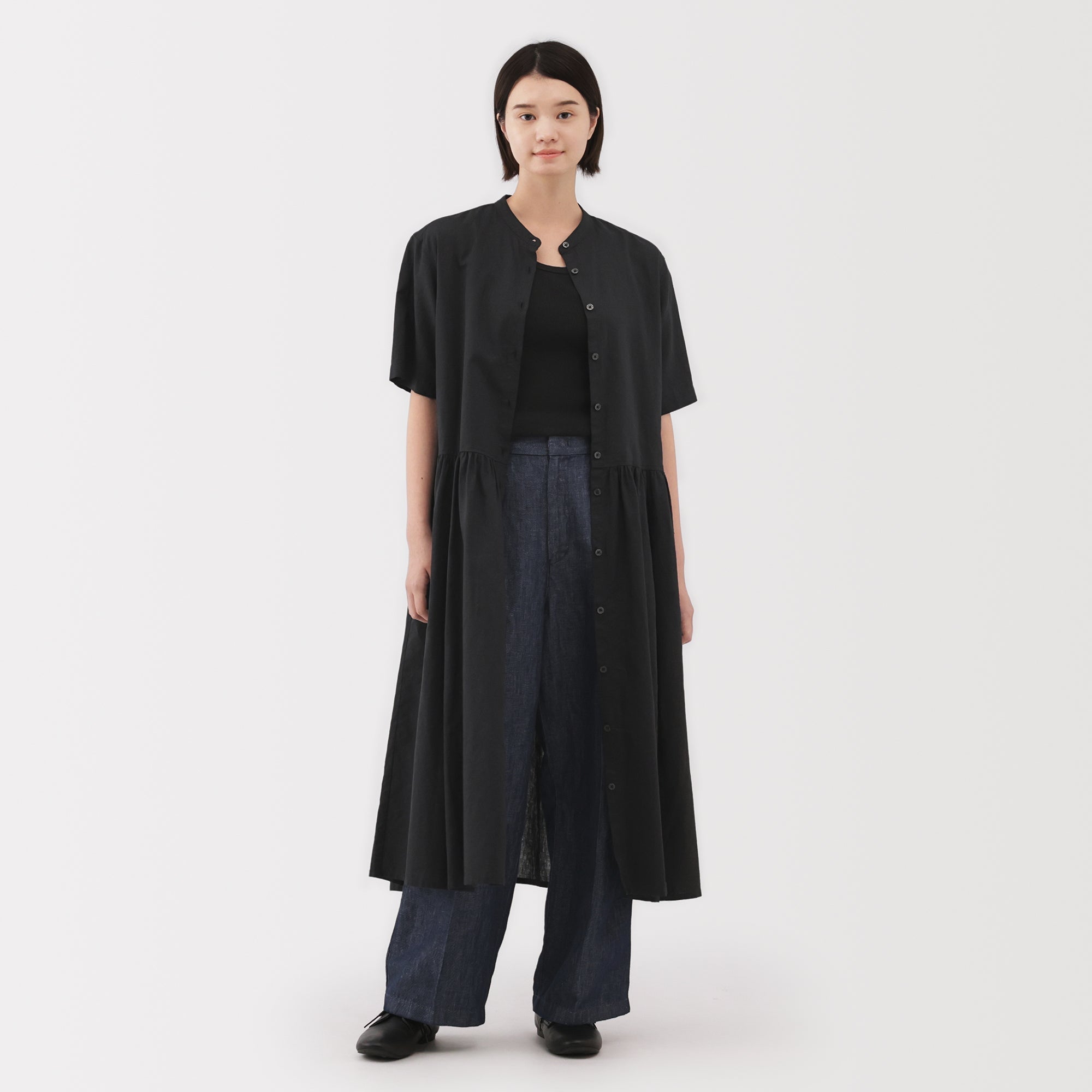 Women's Hemp Cotton Short Sleeve Dress