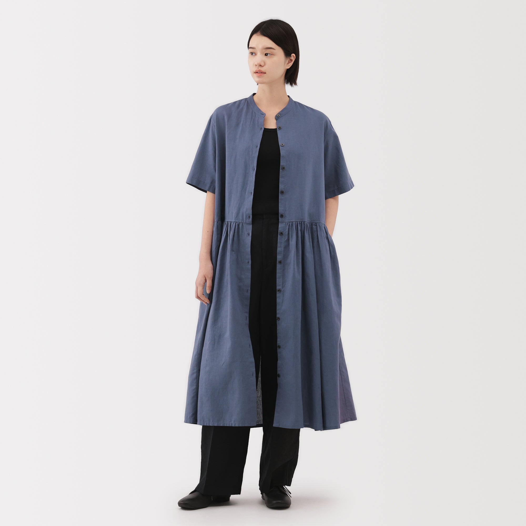Women's Hemp Cotton Short Sleeve Dress