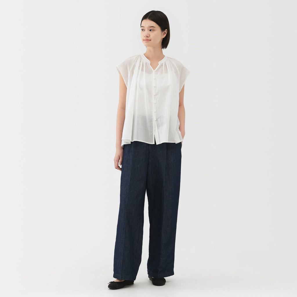 Women's High Twisted Veil French Sleeve Blouse