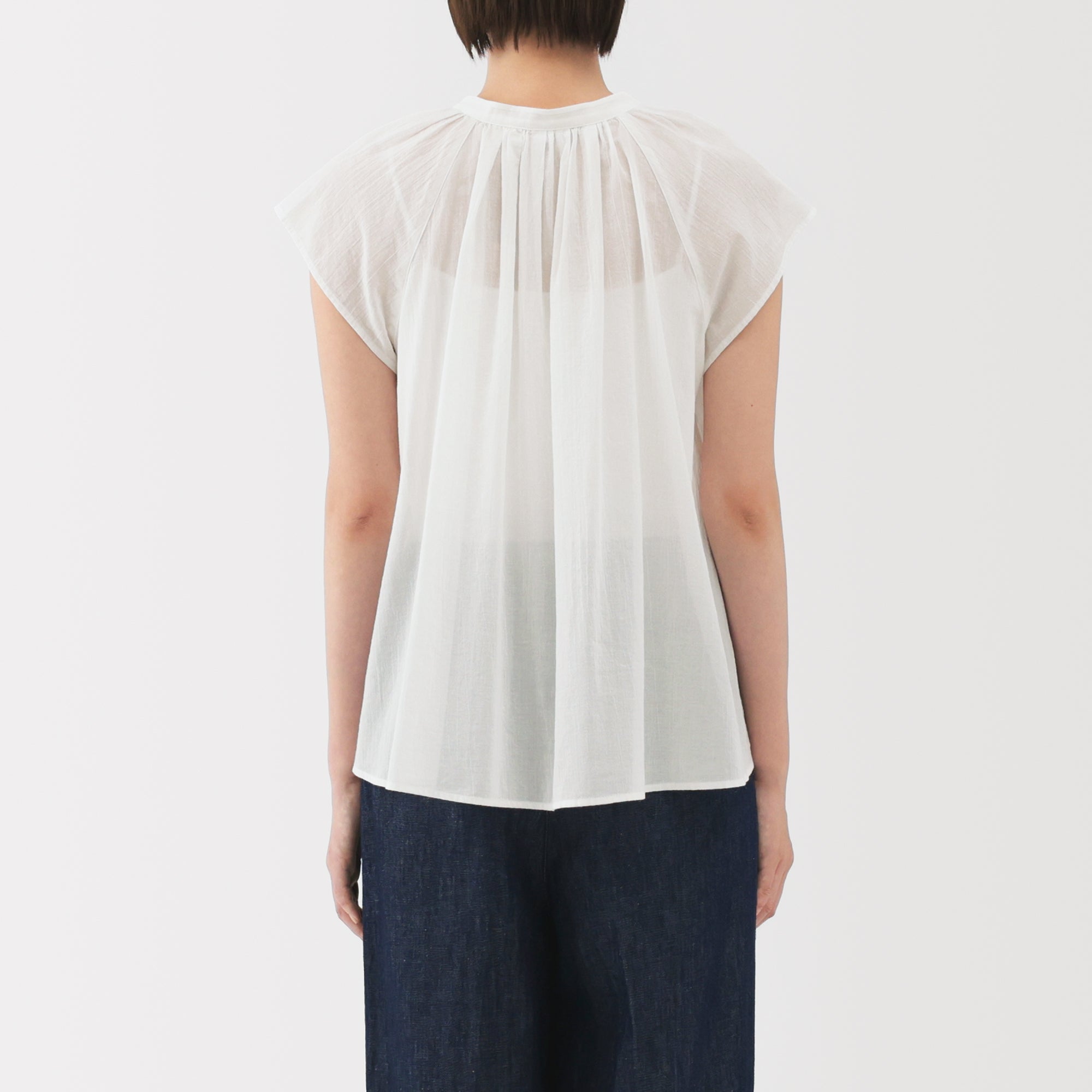 Women's High Twisted Veil French Sleeve Blouse