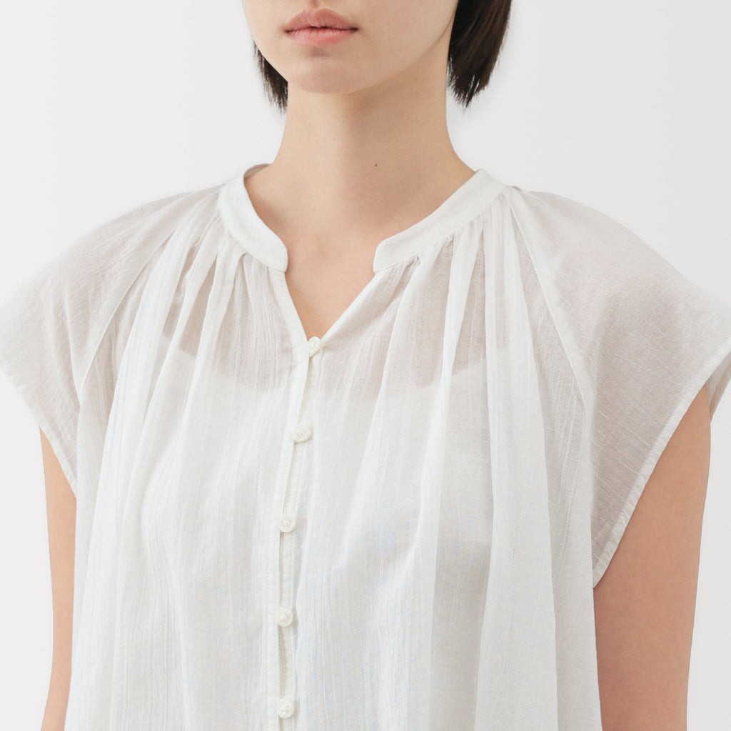 Women's High Twisted Veil French Sleeve Blouse