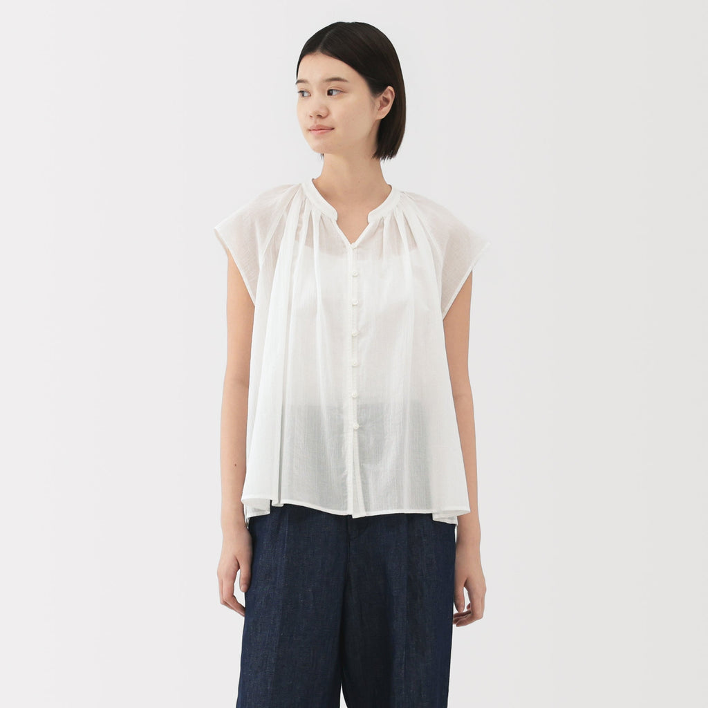 Women's High Twisted Veil French Sleeve Blouse