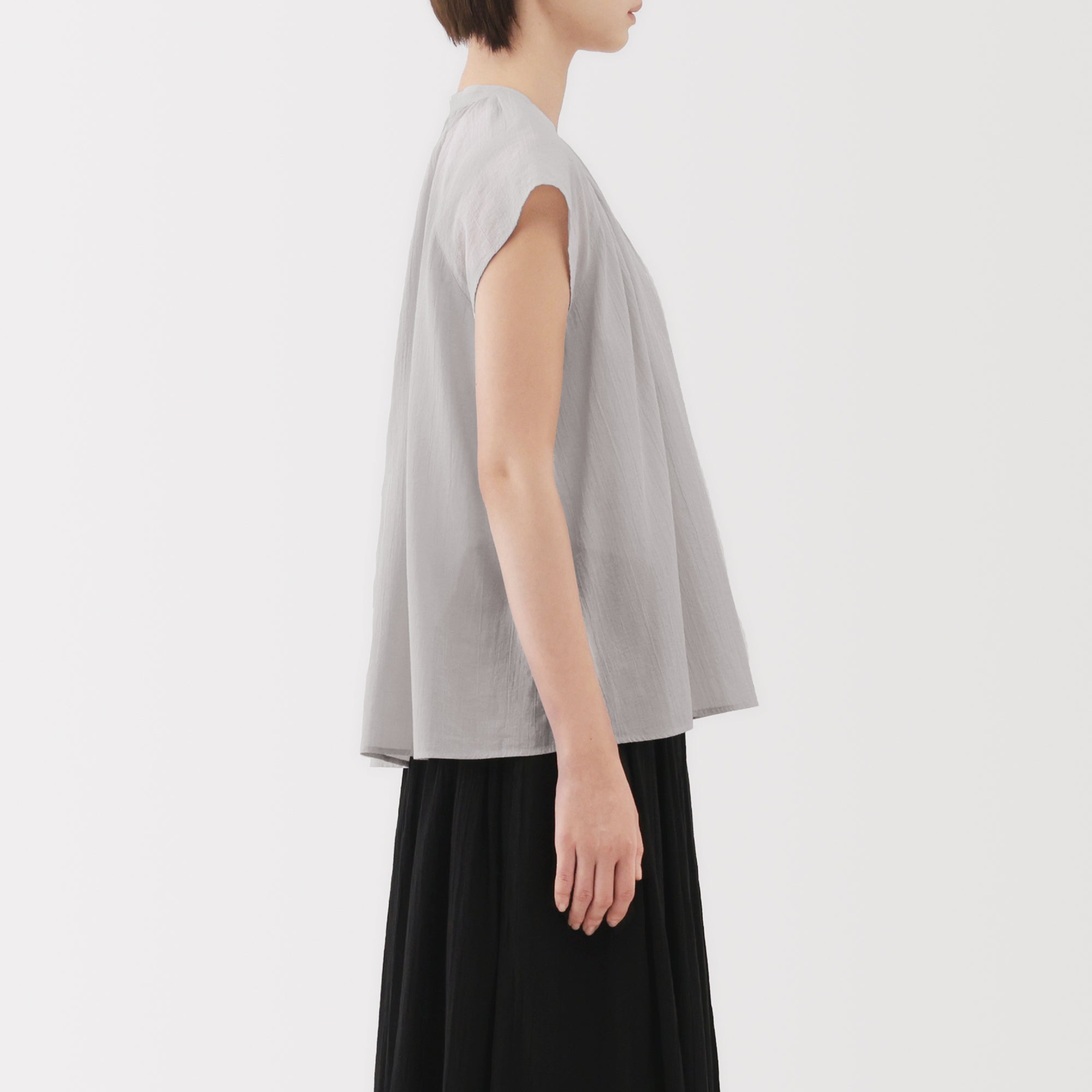 Women's High Twisted Veil French Sleeve Blouse