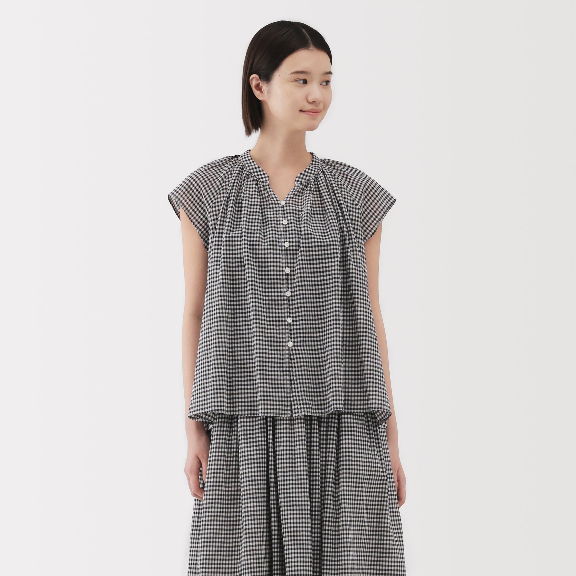 Women's High Twisted Veil French Sleeve Blouse