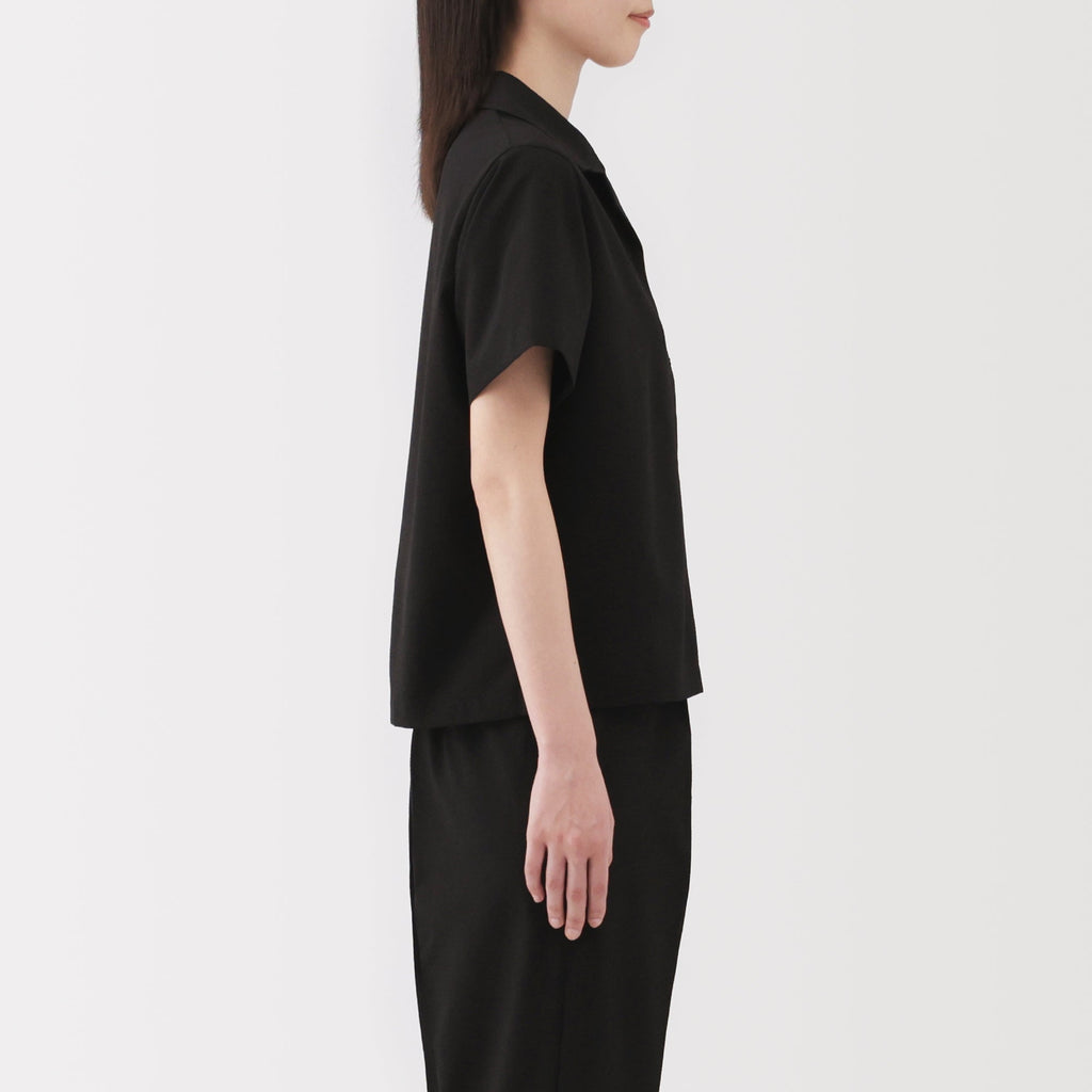 Women's Breathable Seersucker Open Collar Shirt