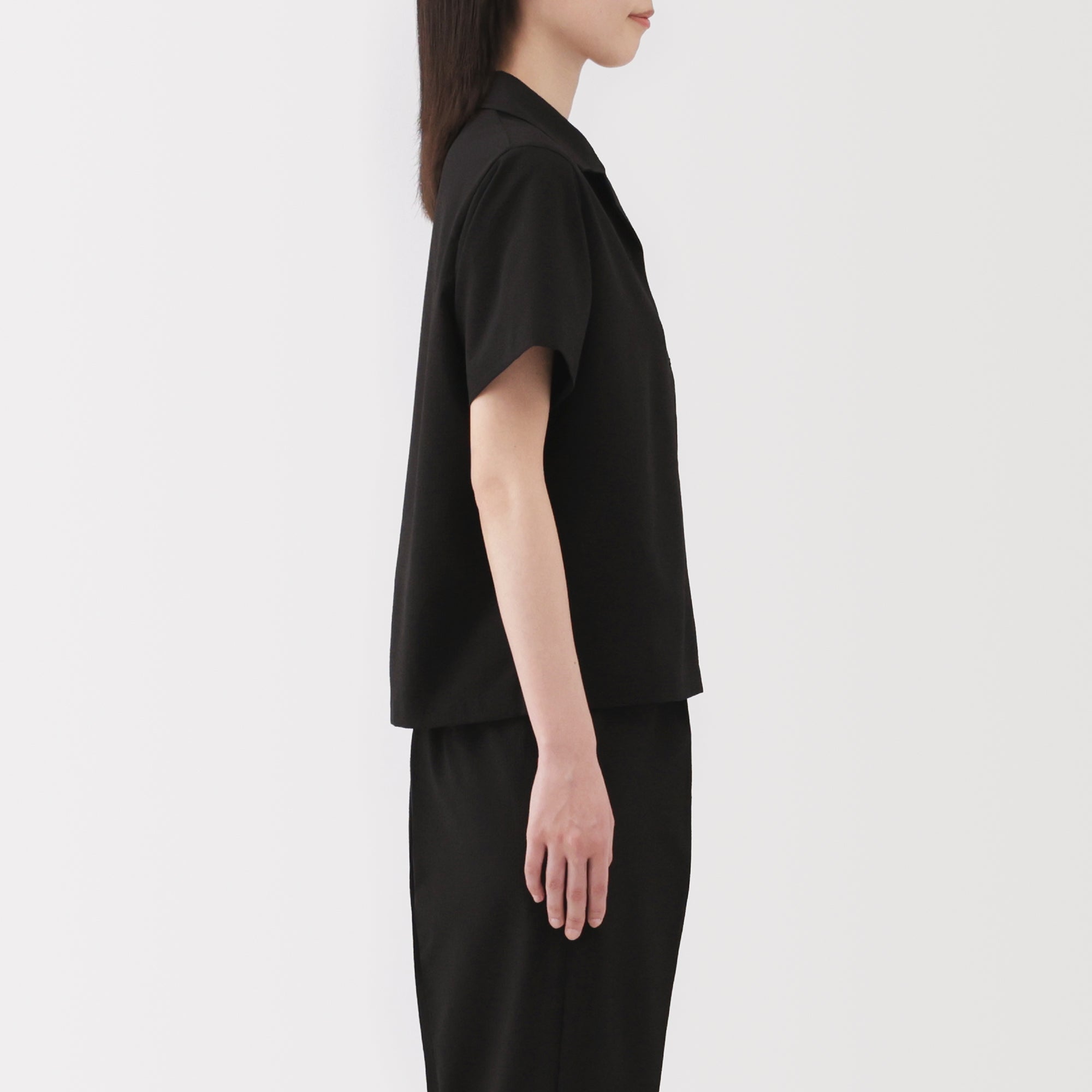 Women's Breathable Seersucker Open Collar Shirt