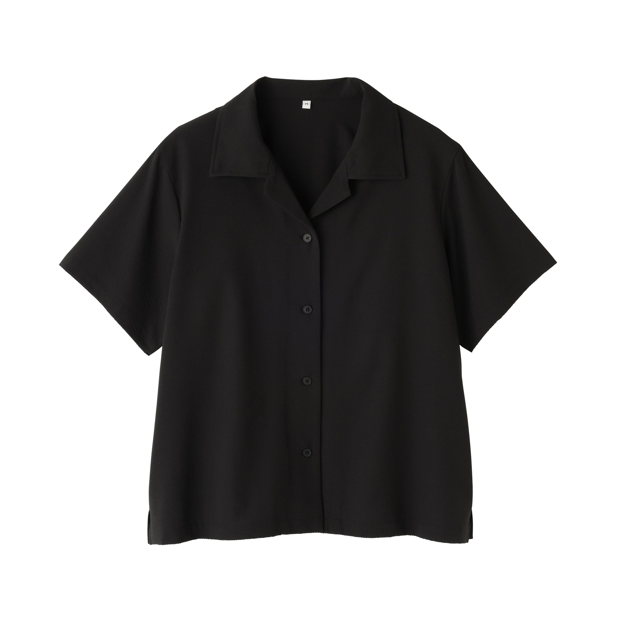 Women's Breathable Seersucker Open Collar Shirt