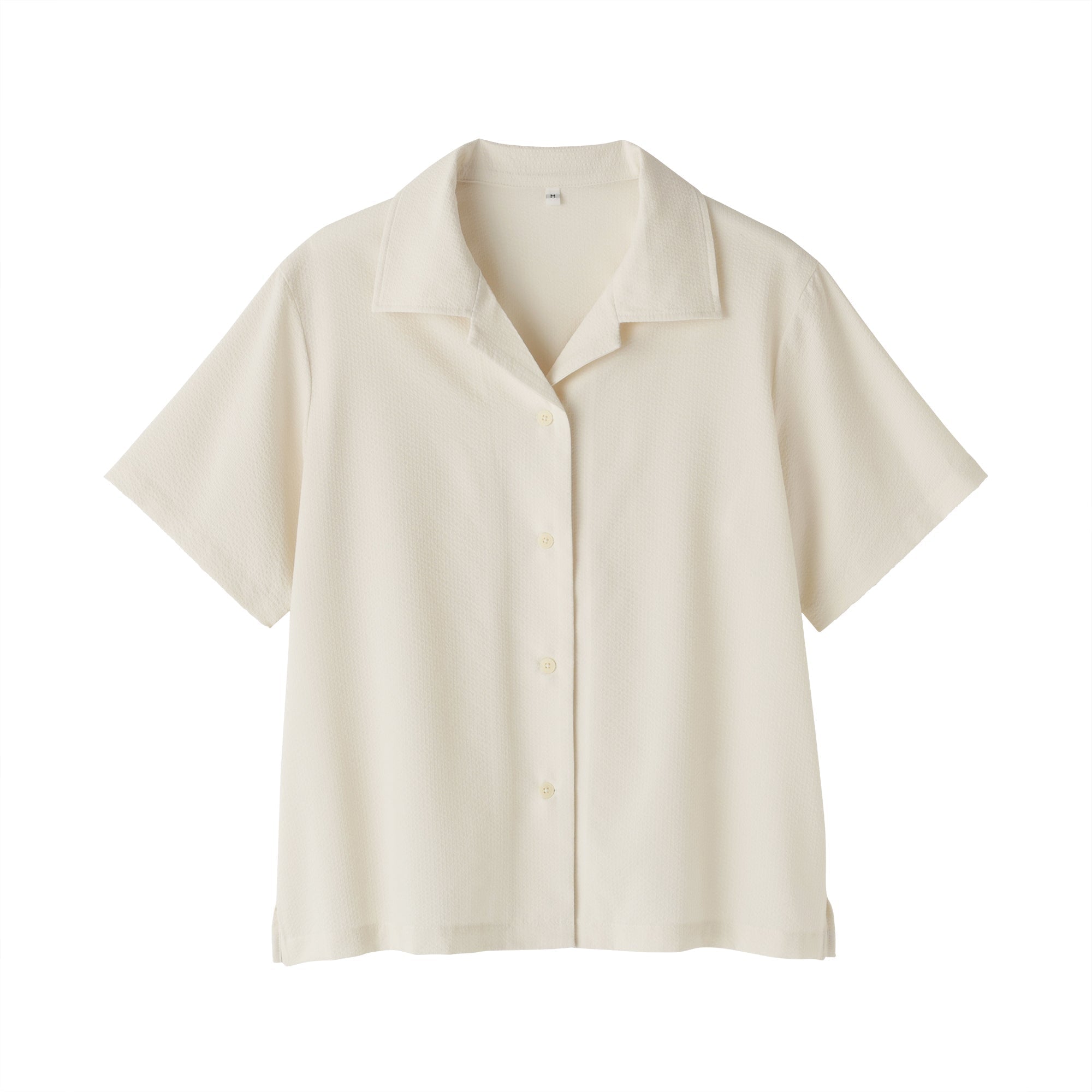 Women's Breathable Seersucker Open Collar Shirt