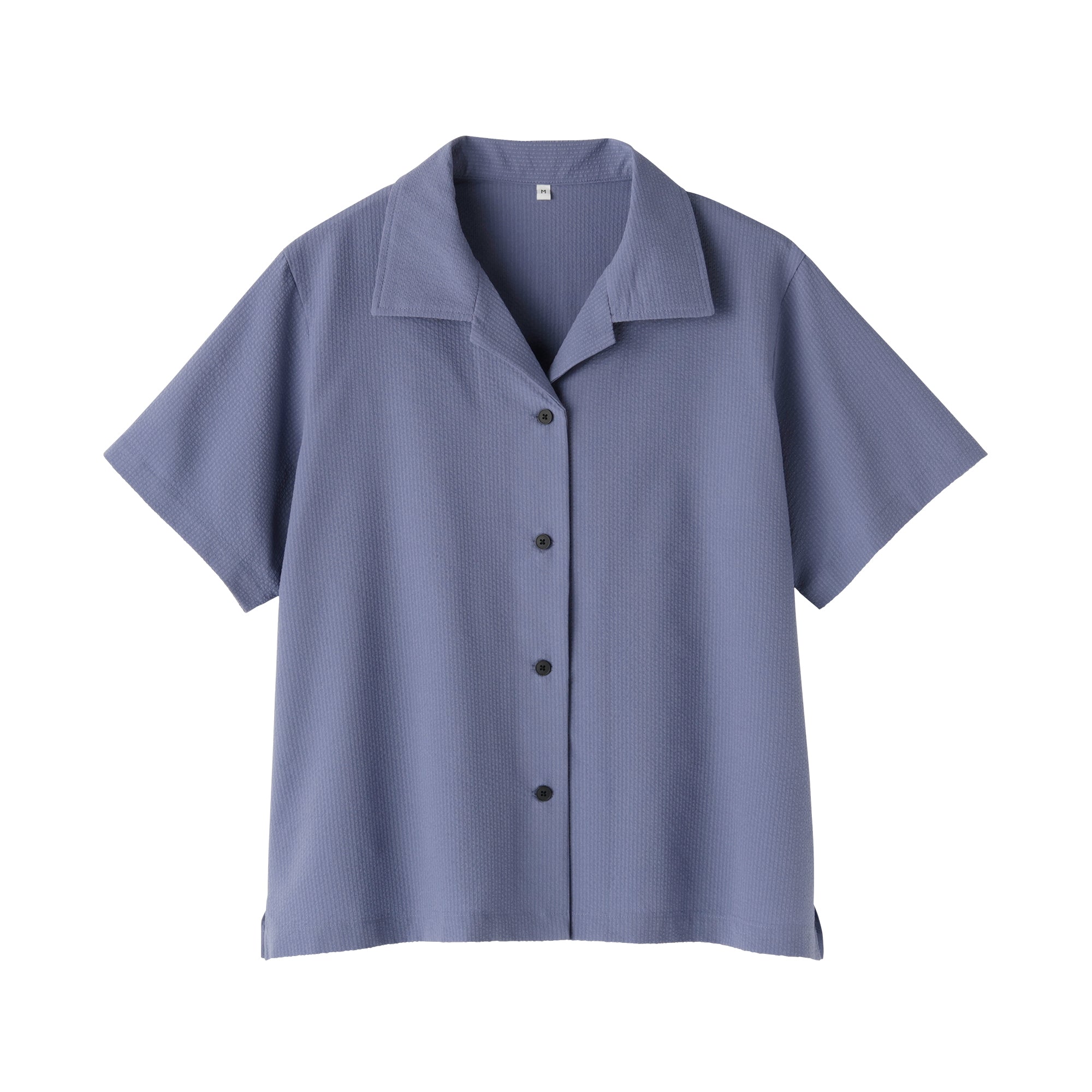 Women's Breathable Seersucker Open Collar Shirt