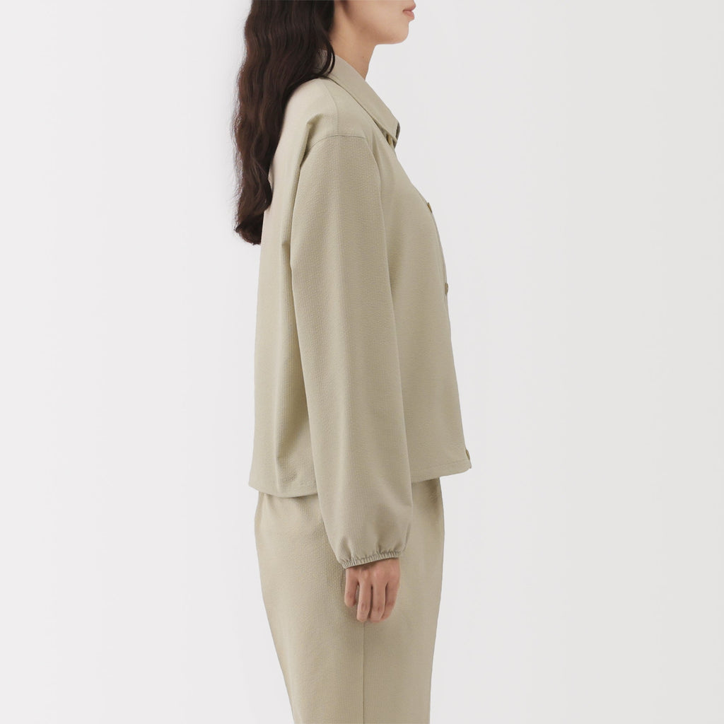 Women's Breathable Seersucker Shirt Jacket