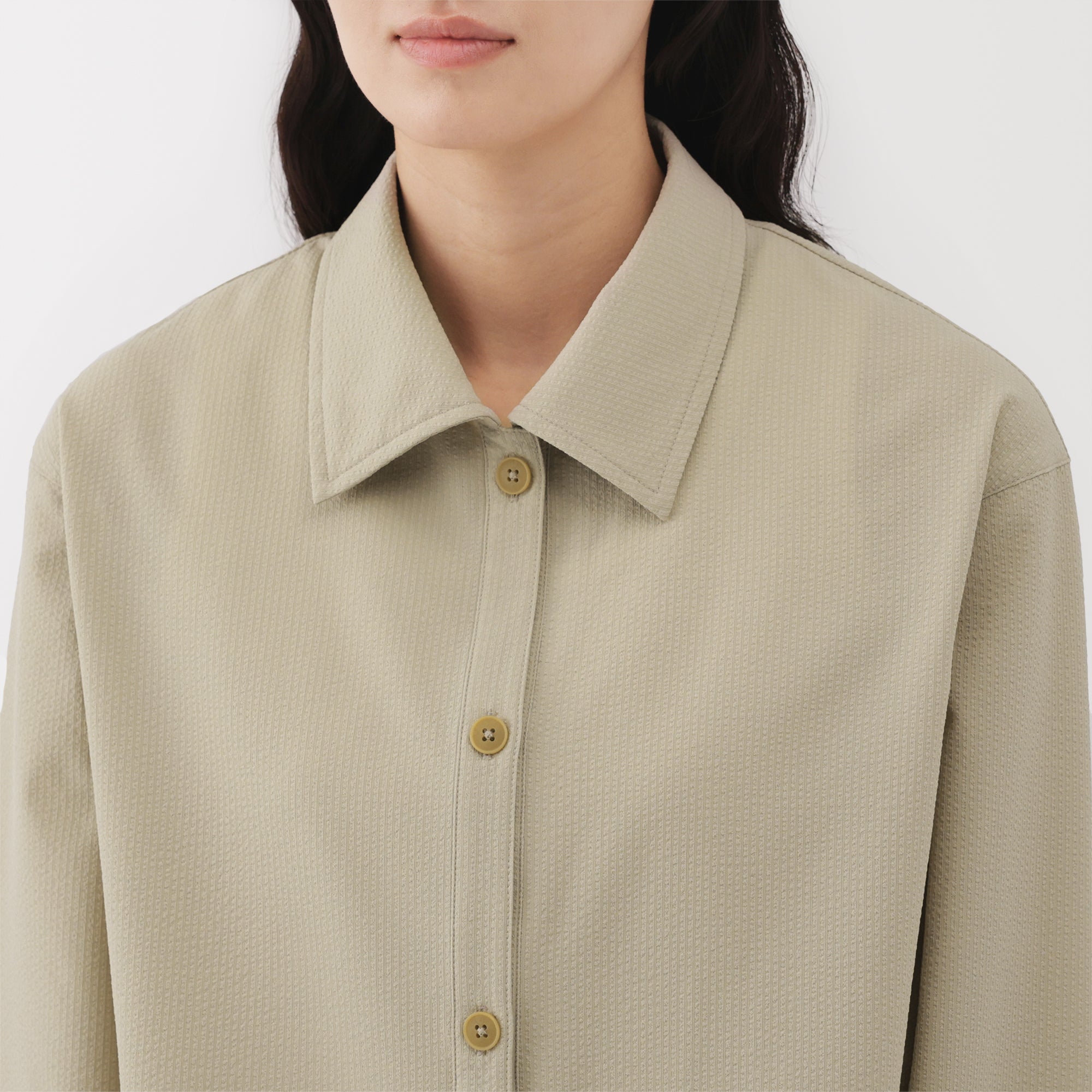Women's Breathable Seersucker Shirt Jacket