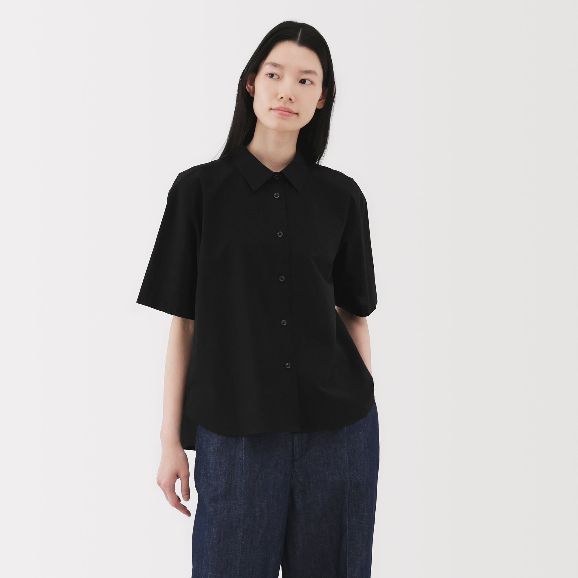 Women's Cool Touch Regular Collar Short Sleeve Shirt