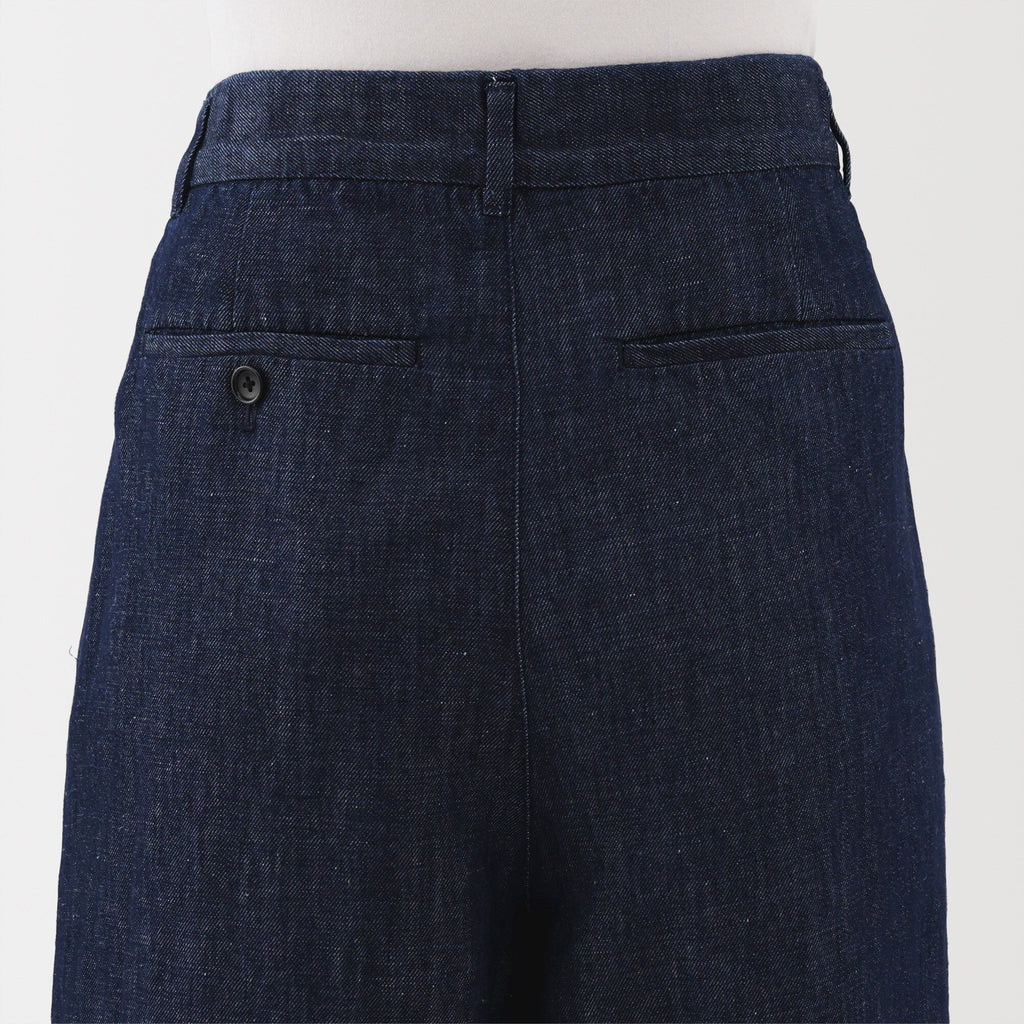 Women's Hemp Blend Denim Darted Wide Pants