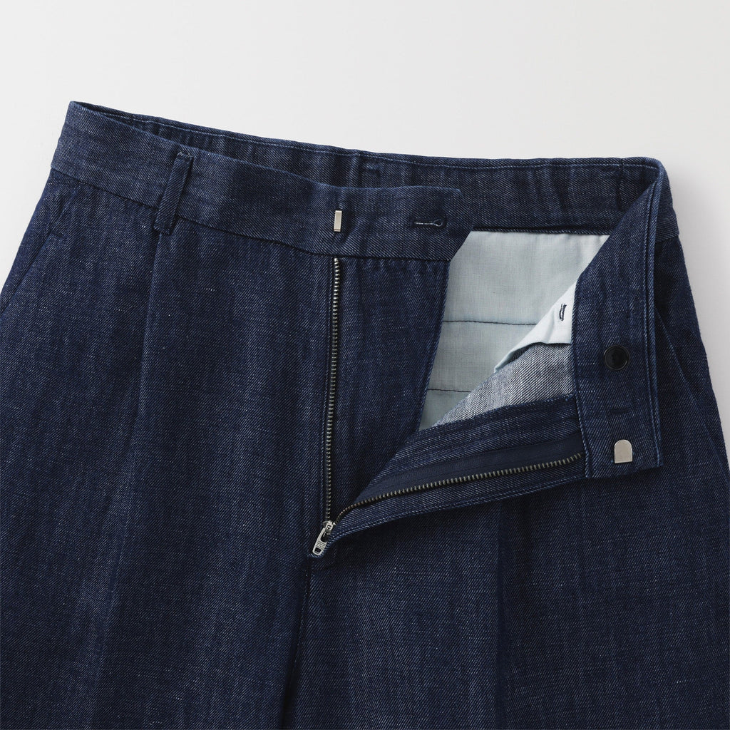 Women's Hemp Blend Denim Darted Wide Pants