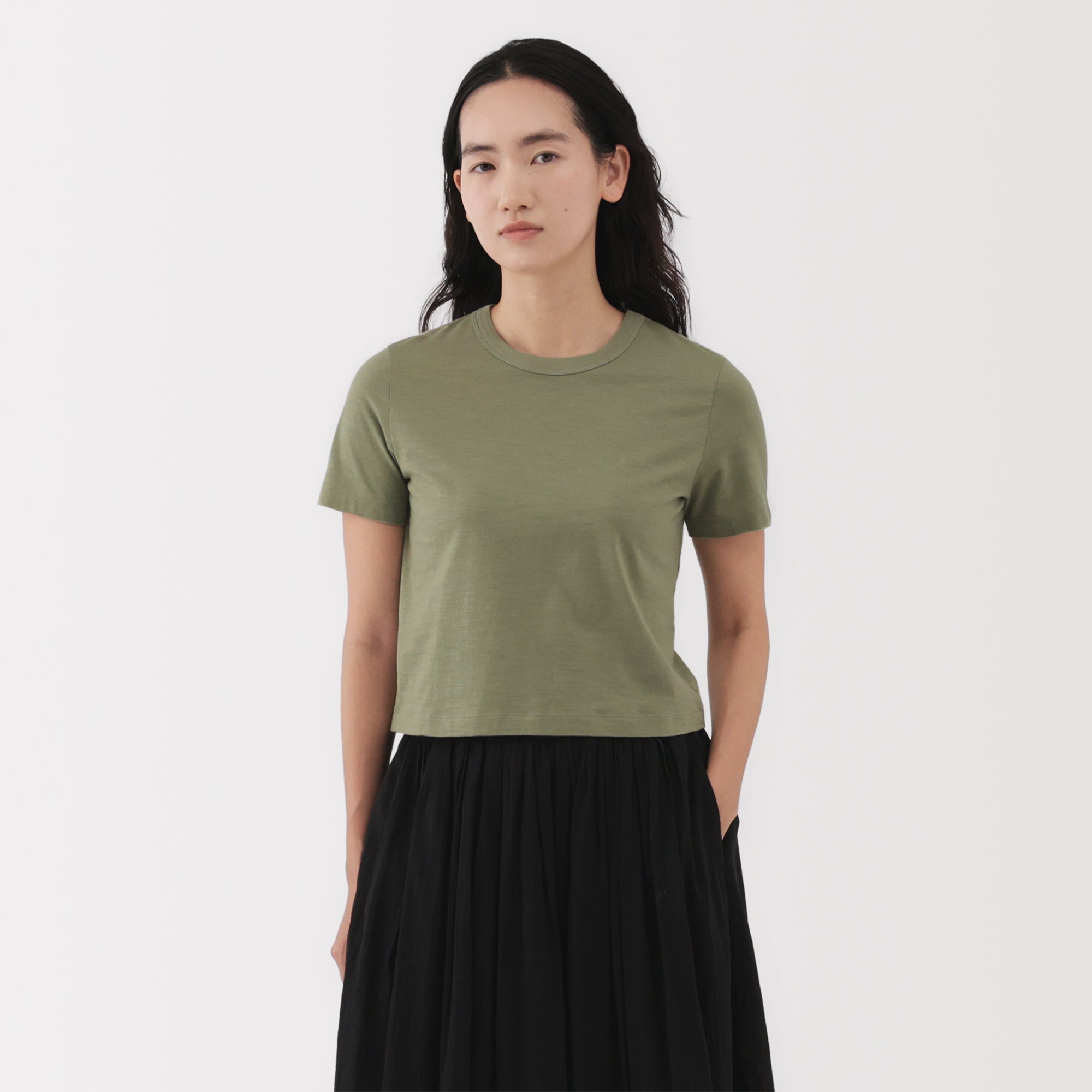 Women's Slub Yarn Crop T-Shirt