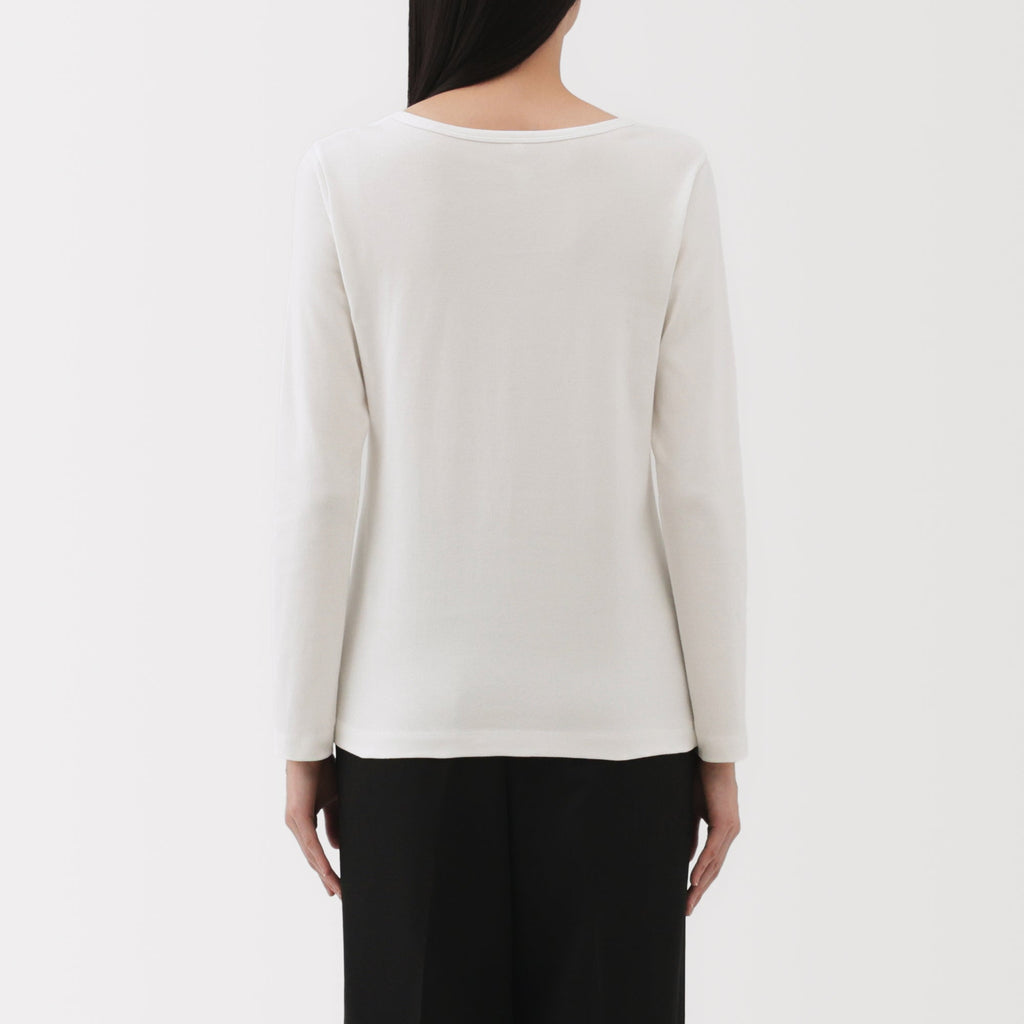 Women's Stretch Ribbed Crew Neck Long Sleeve T-Shirt