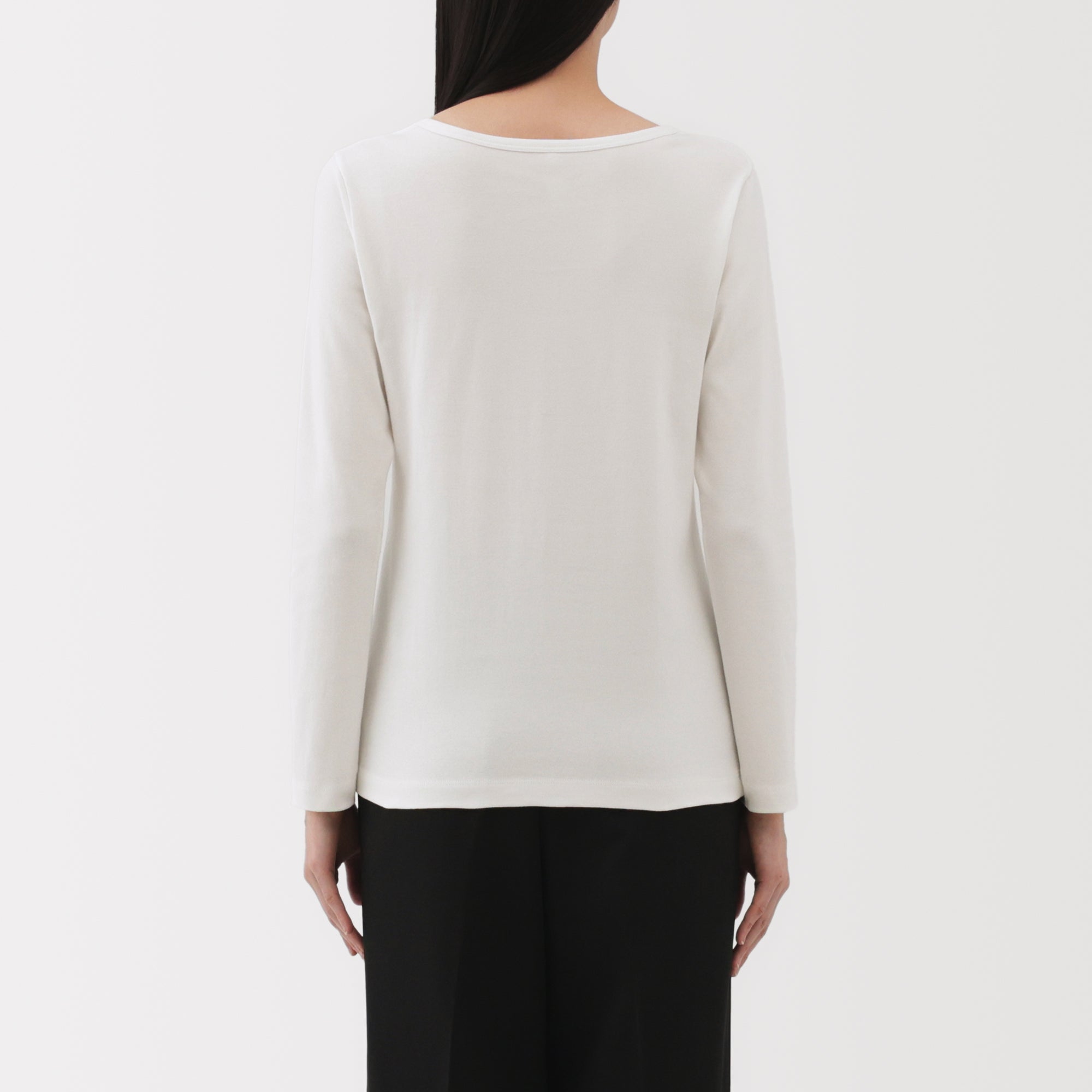 Women's Stretch Ribbed Crew Neck Long Sleeve T-Shirt